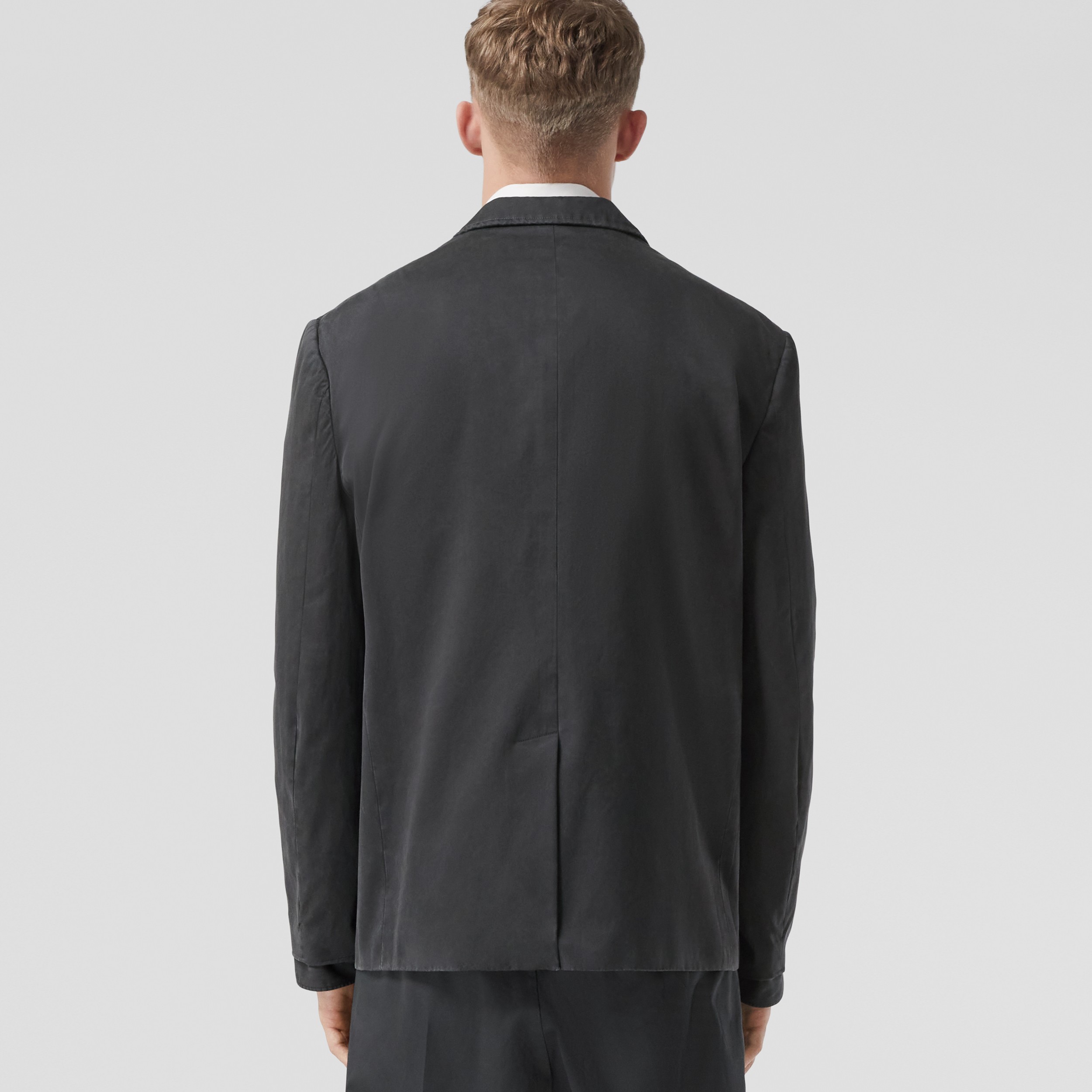 Cuff Detail Cotton Twill Tailored Jacket in Charcoal Grey - Men | Burberry® Official - 3