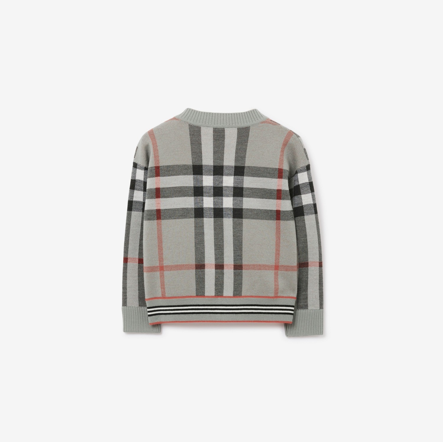 格纹羊毛衫 (冷炭灰色) | Burberry® 博柏利官网