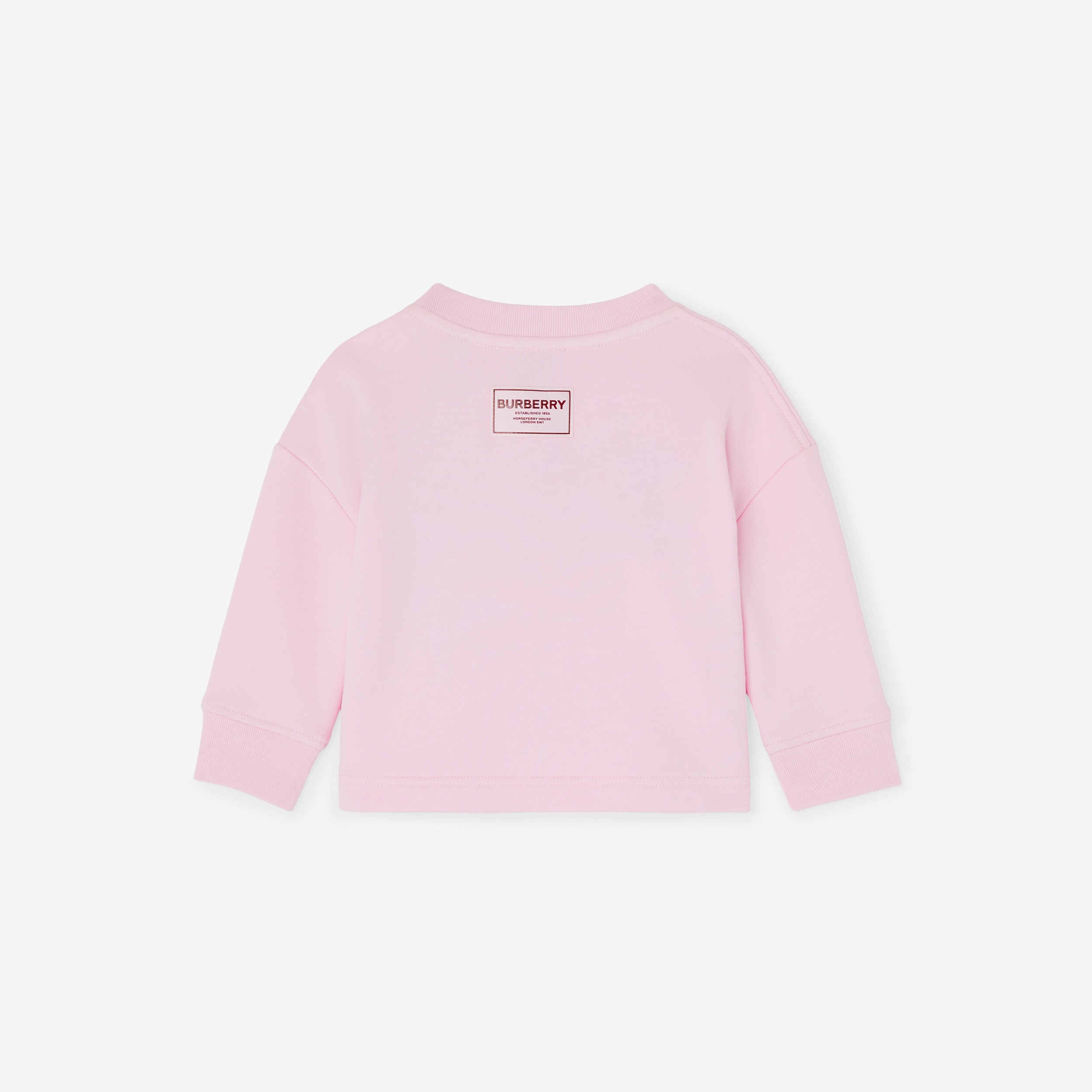 Thomas Bear Motif Cotton Sweatshirt in Pale Candy Pink - Children | Burberry® Official - 2