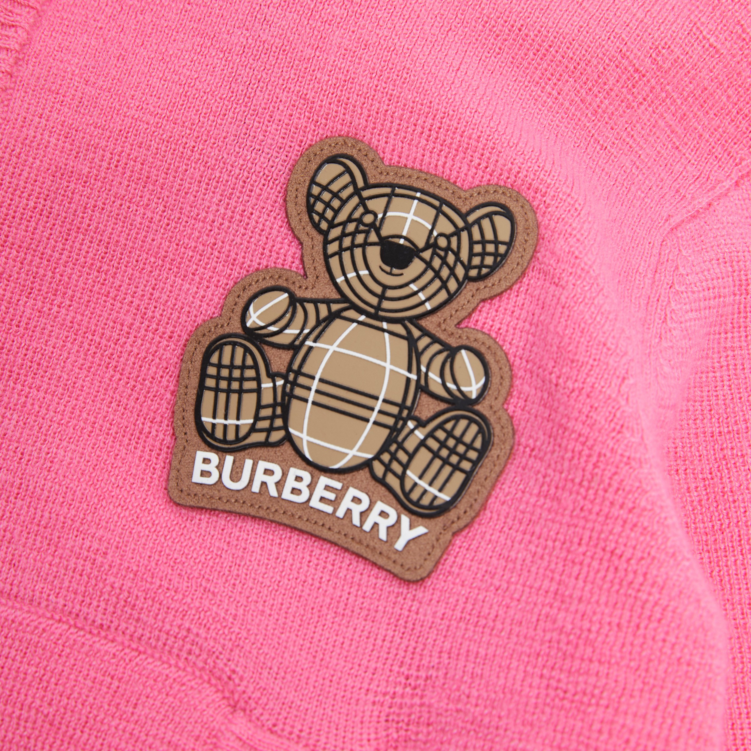 Blusa com capuz de cashmere com Thomas Bear (Rosa Chiclete) - Crianças | Burberry® oficial - 2