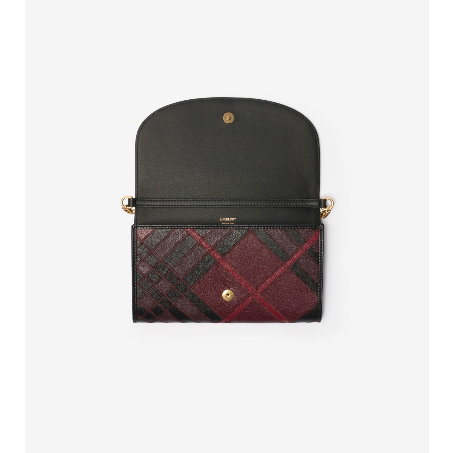 Highlands Chain Strap Wallet​ in Fig purple - Women | Burberry® Official