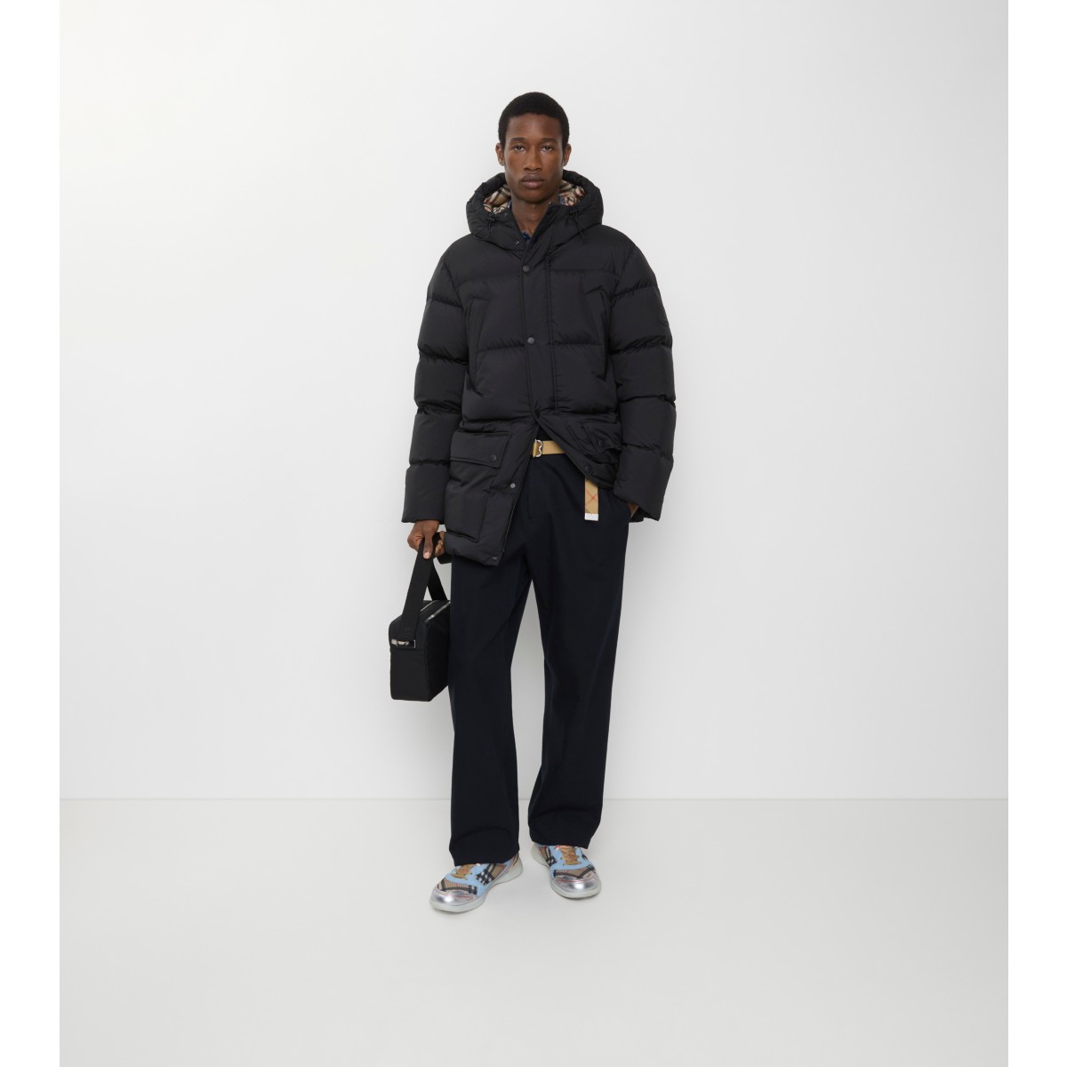  Check Hooded Puffer Jacket