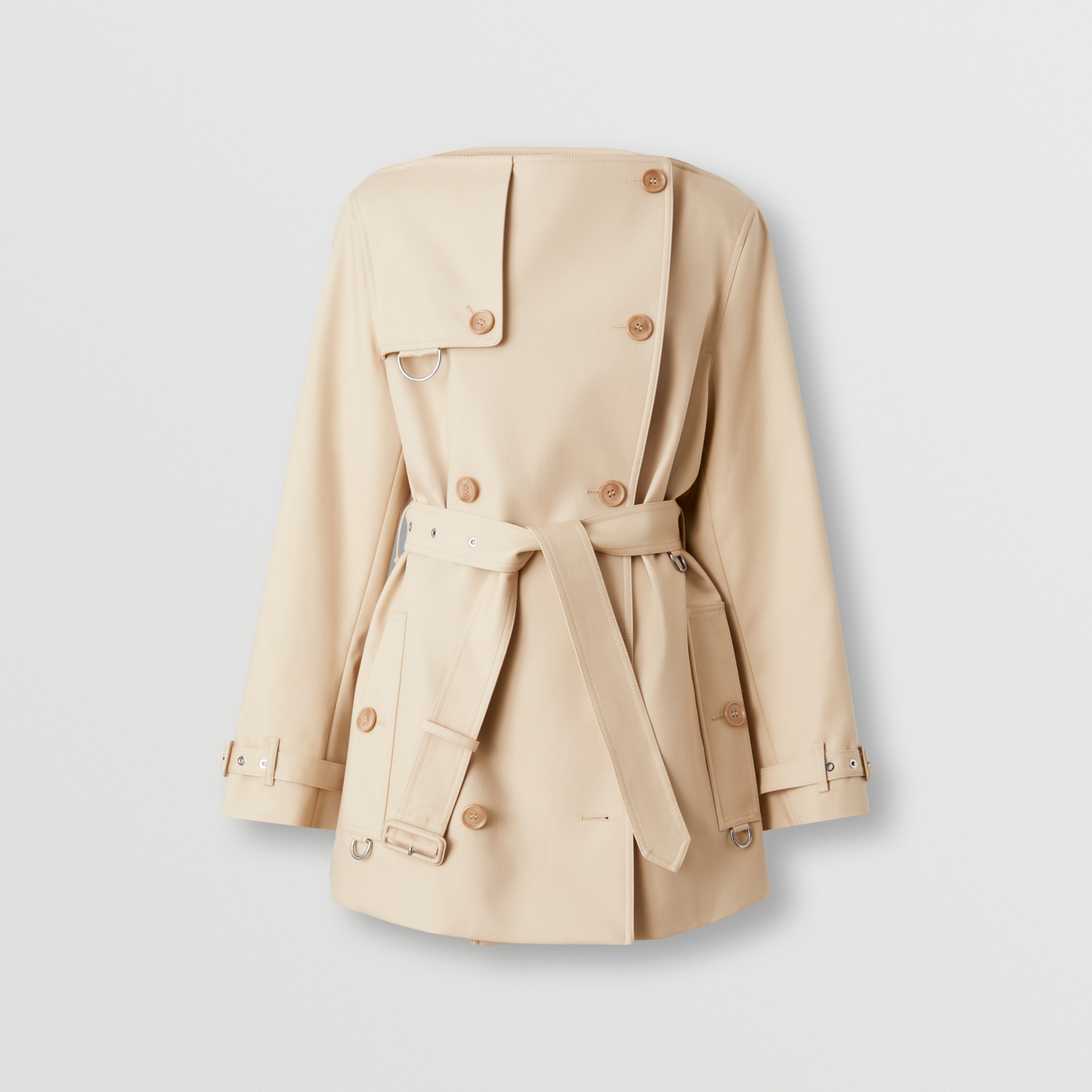 Cotton Gabardine Cropped Trench Coat in Soft Fawn - Women | Burberry ...