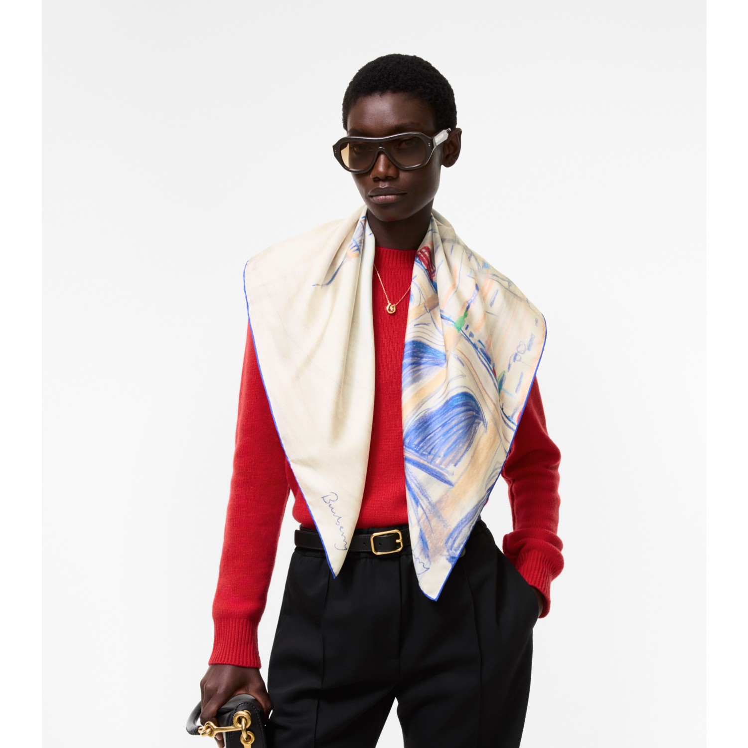 London Silk Scarf in Clam beige | Burberry® Official