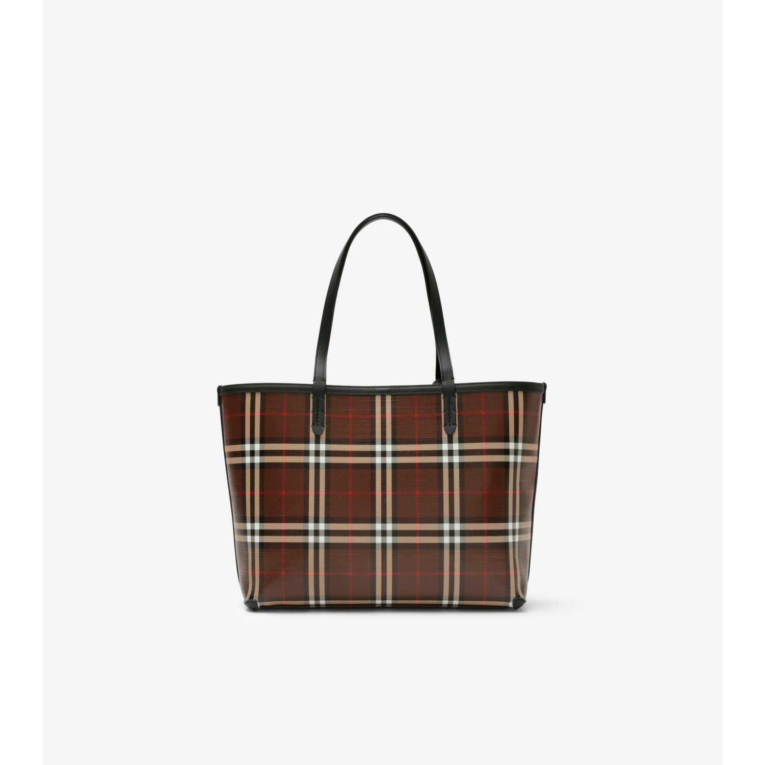 Small Check Tote in Chocolate brown - Women | Burberry® Official