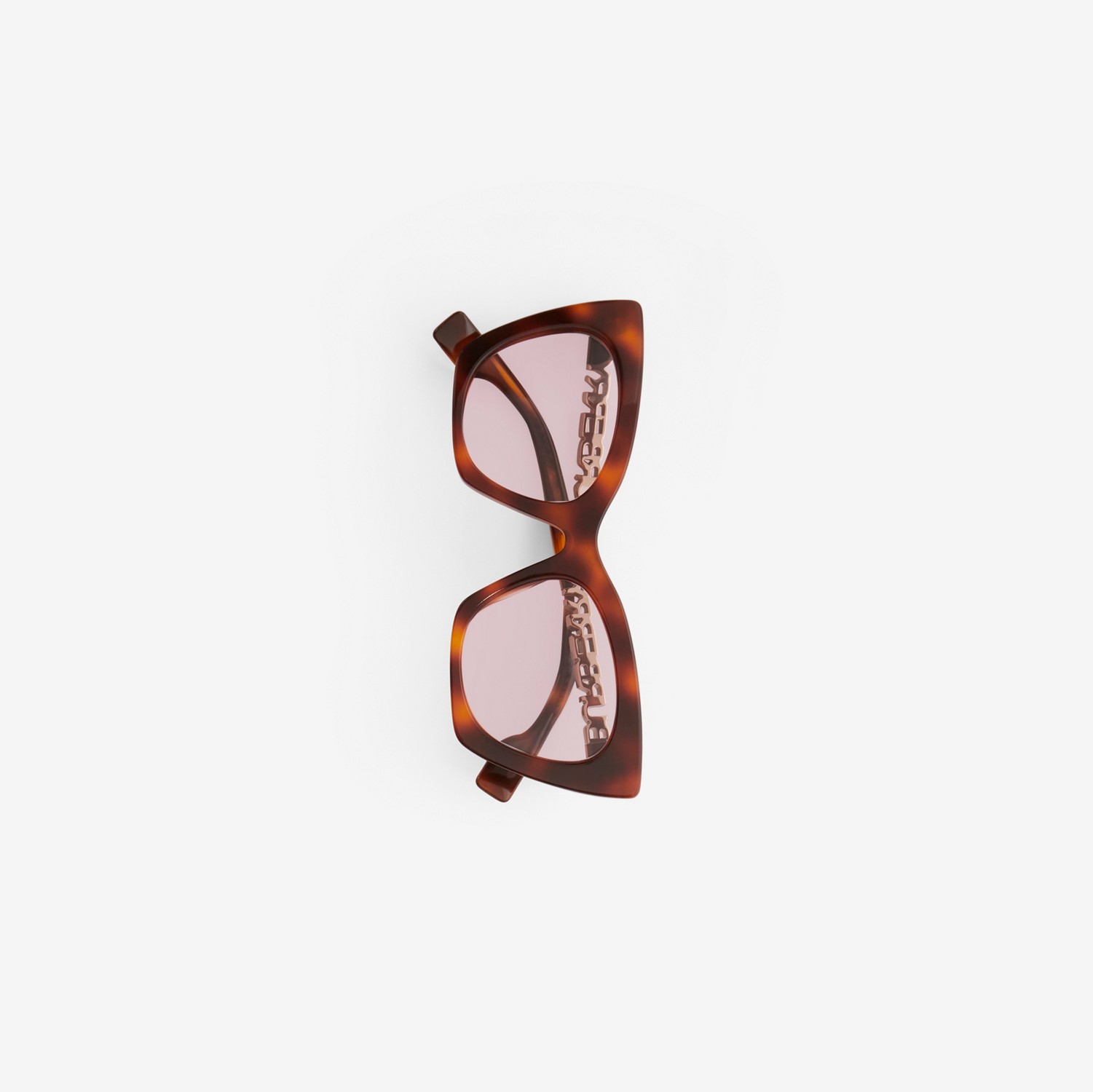 Logo Detail Cat-eye Frame Sunglasses in Warm Tortoiseshell - Women | Burberry® Official