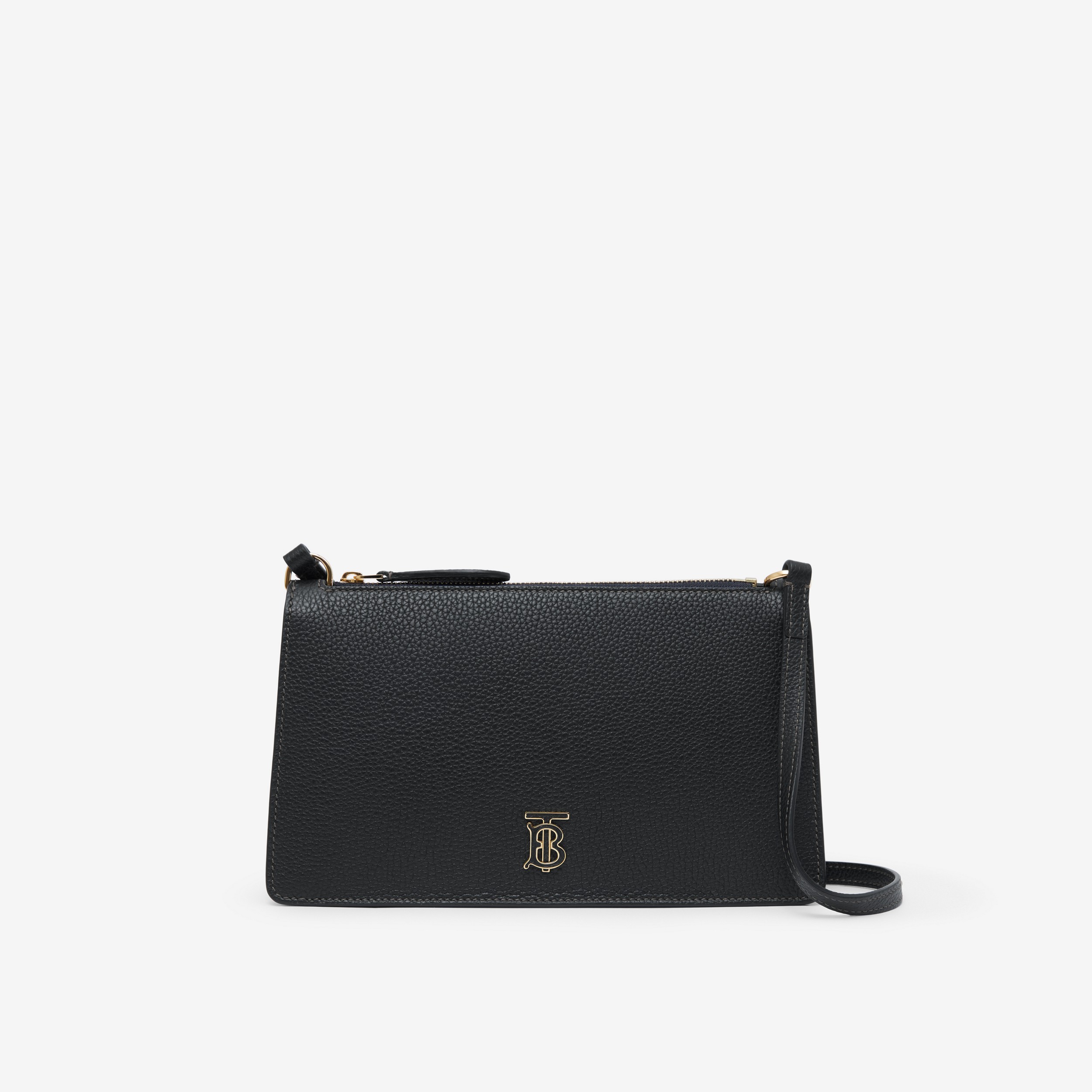 Grainy Leather Mini TB Shoulder Pouch in Black - Women | Burberry® Official - 1