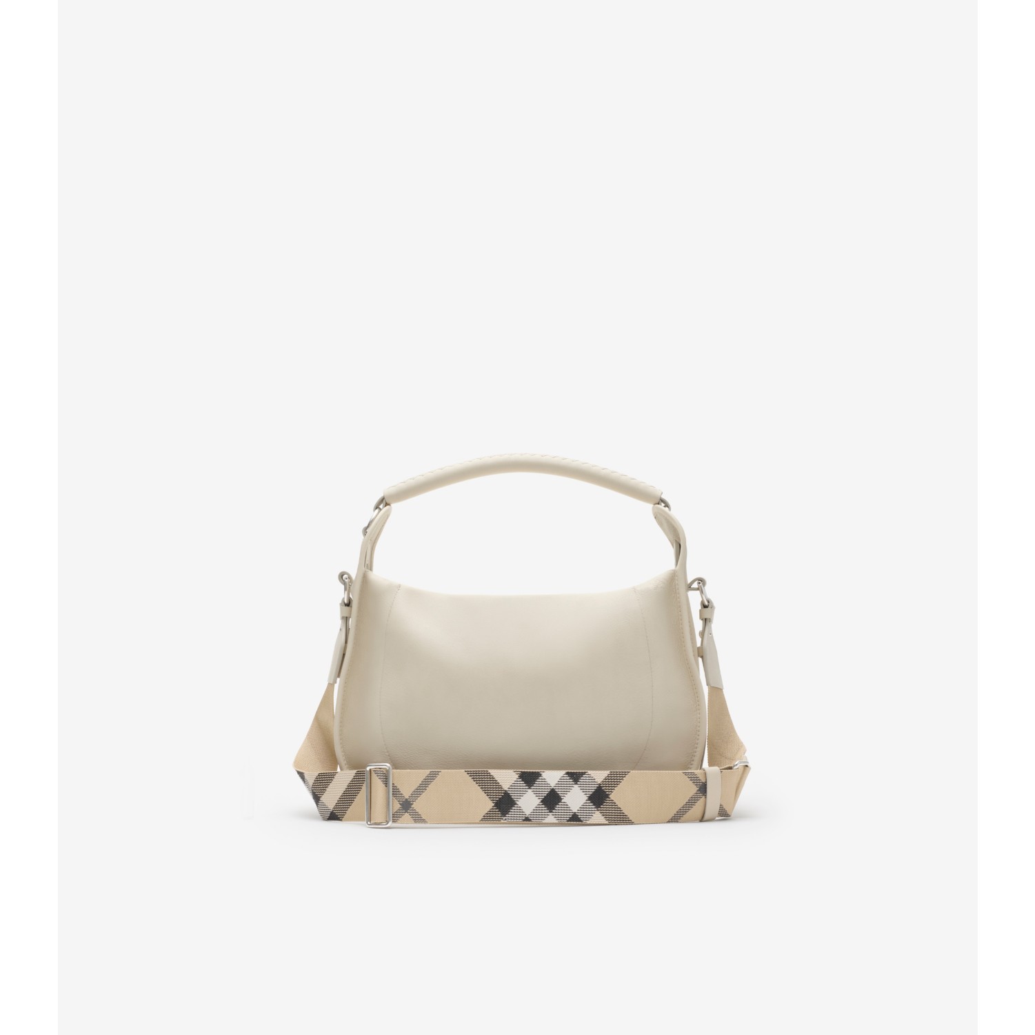Medium B Clip Messenger Bag in Soap beige - Women, Leather