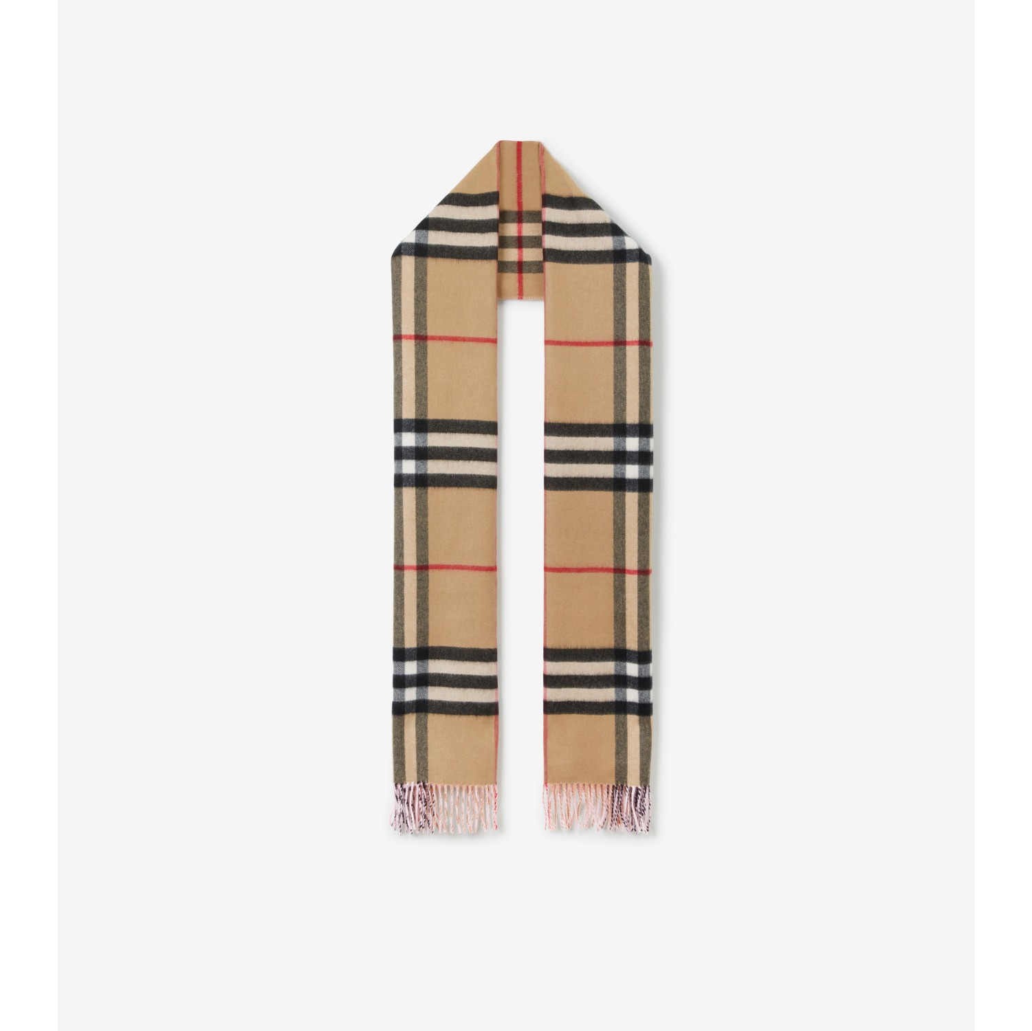 Check Cashmere Reversible Scarf in Frosted Pink | Burberry® Official