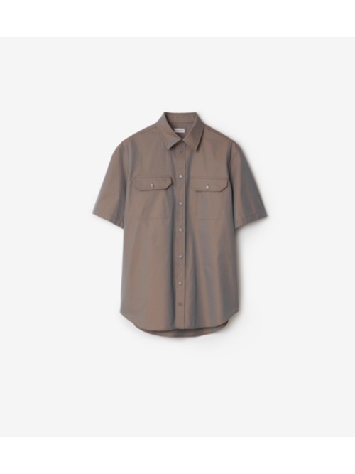 Burberry Cotton Shirt In Neutral