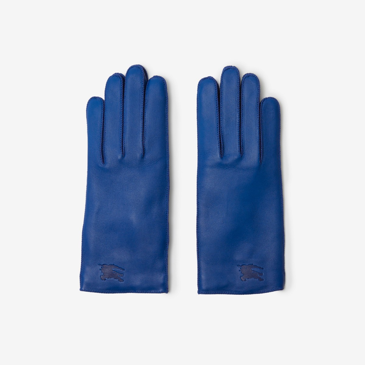 Burberry Ekd-debossed Leather Gloves In Knight