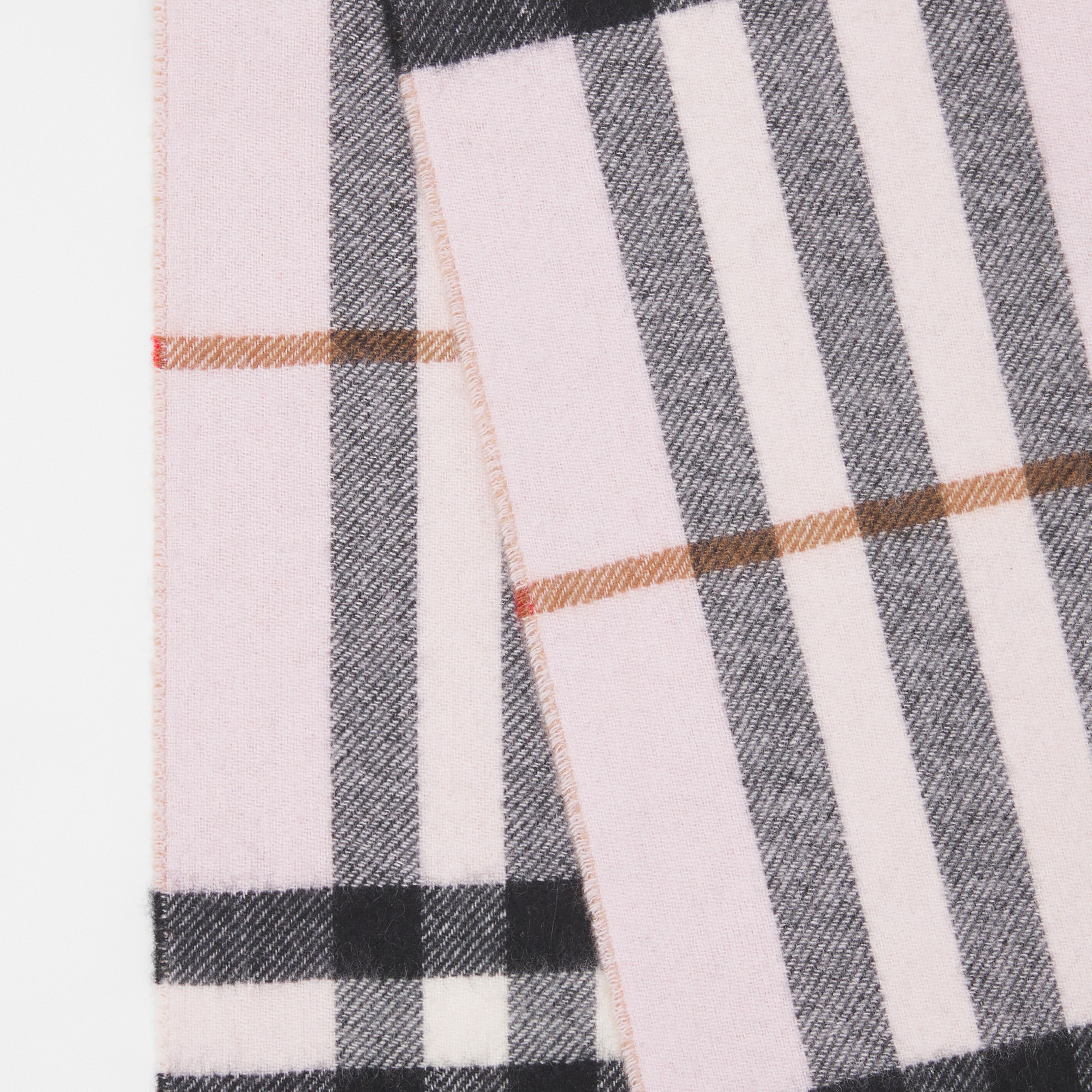 Contrast Check Cashmere Scarf in Archive Beige/candy Pink | Burberry® Official - 2