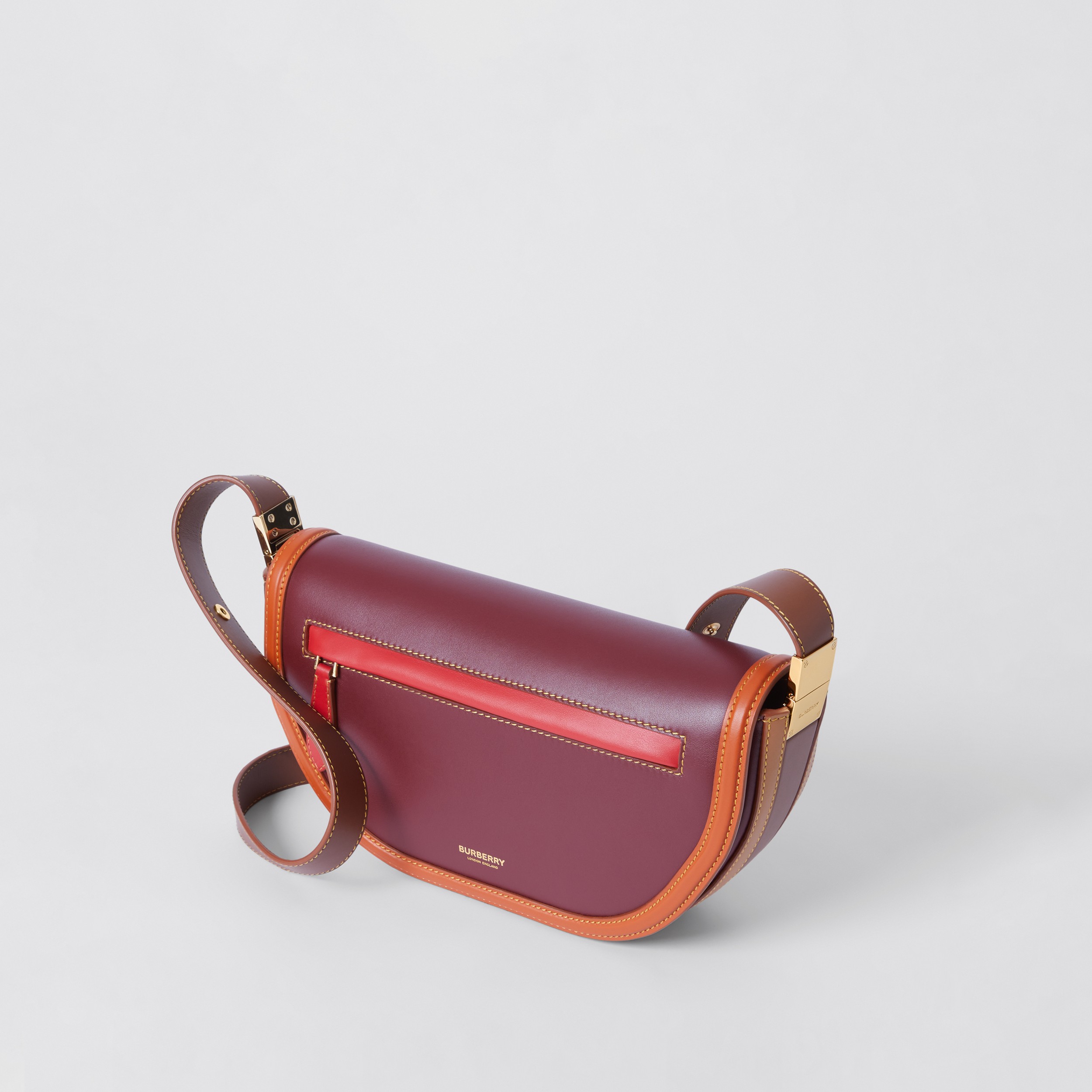 Small Colour Block Leather Olympia Bag in Garnet - Women | Burberry United Kingdom - 4