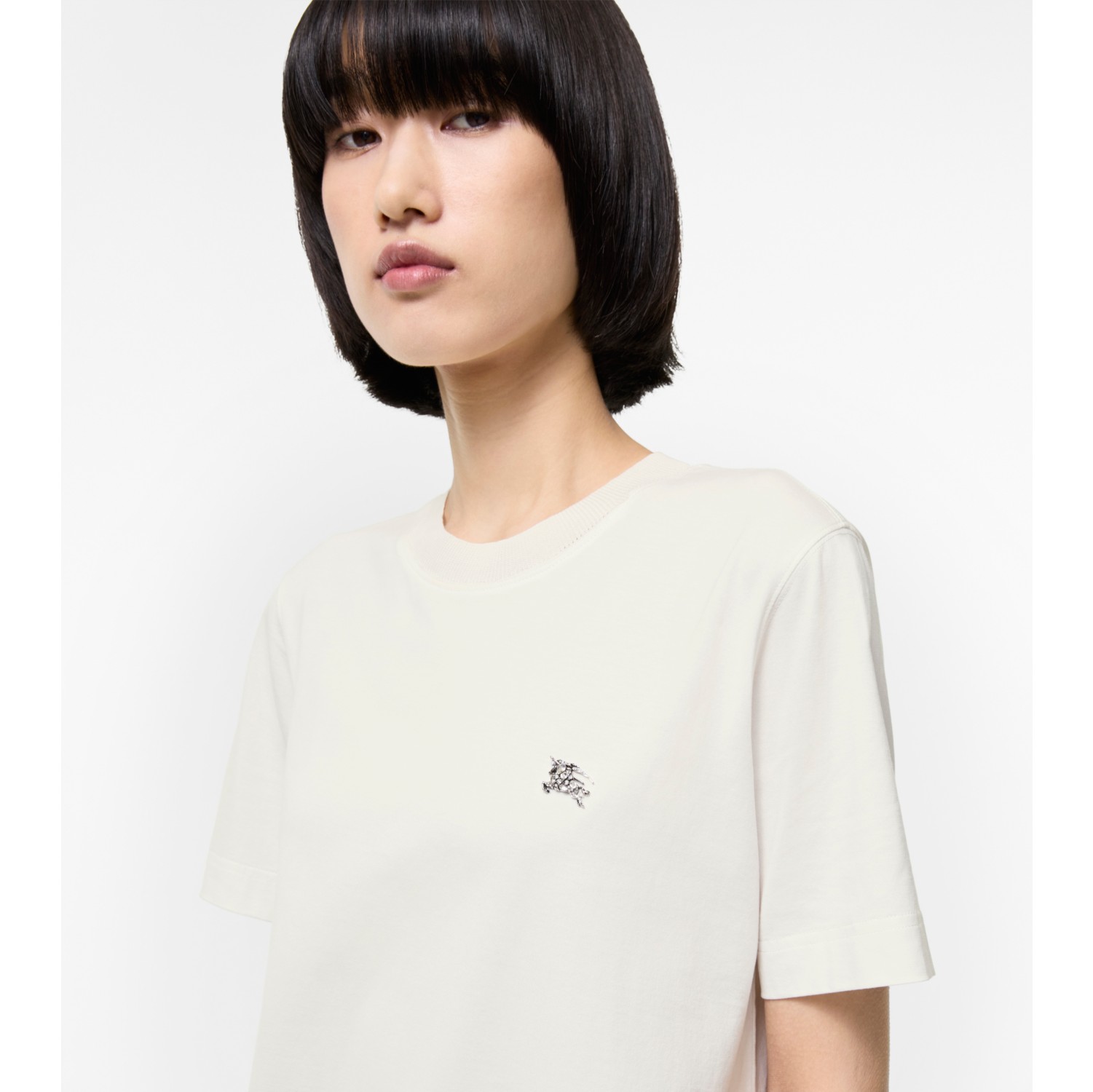 Knight Jewel Cotton T-shirt in Chalk white - Women | Burberry® Official
