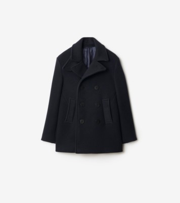 Wool Pea Coat in Navy - Men | Burberry® Official