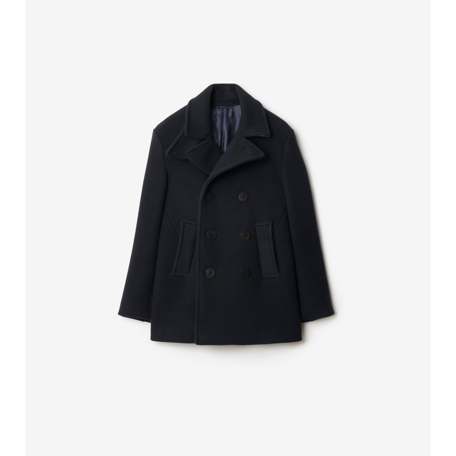 Wool Pea Coat in Navy - Men | Burberry® Official