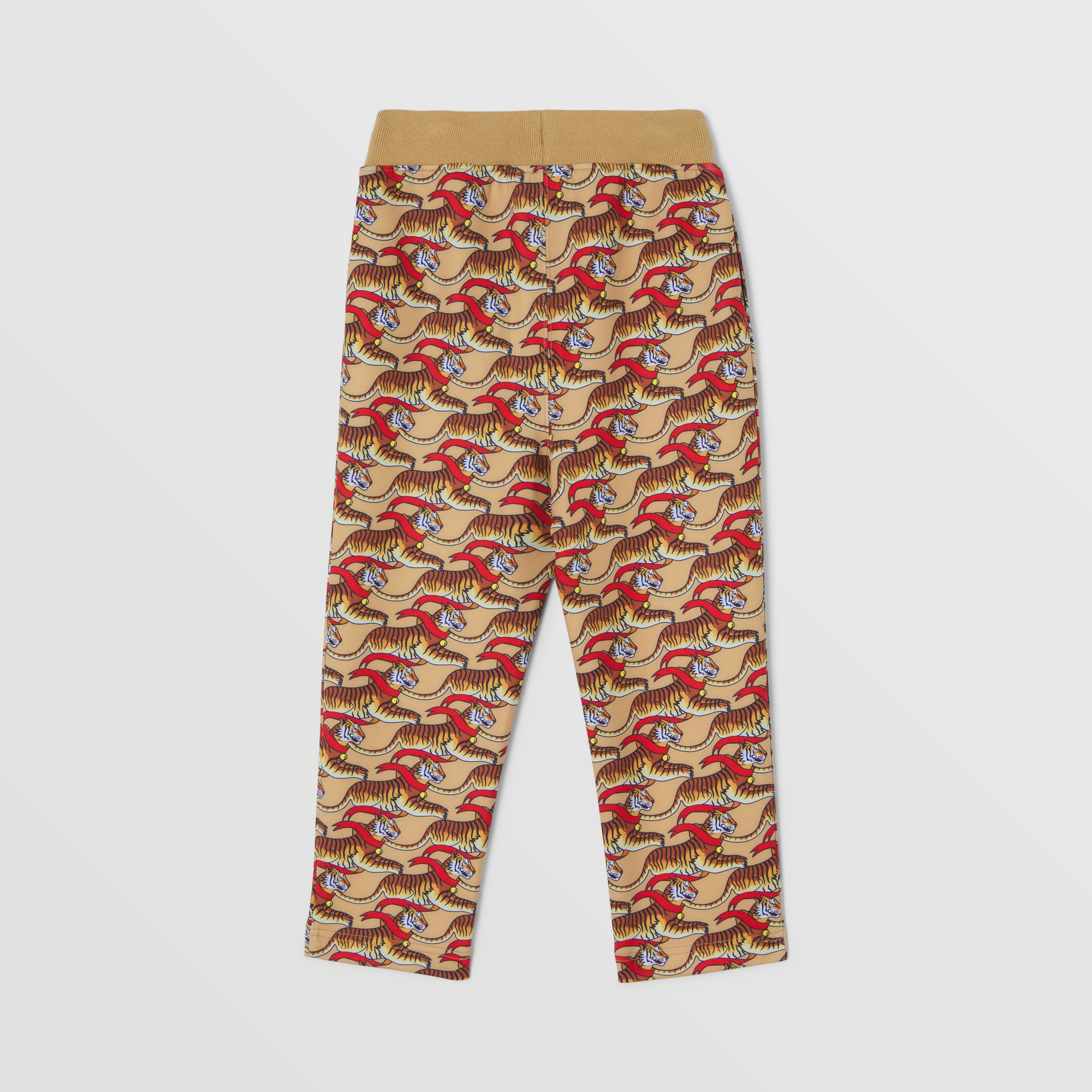 Pantalones de jogging en tejido jersey elástico con estampado de tigre (Miel Beige) | Burberry® oficial - 3