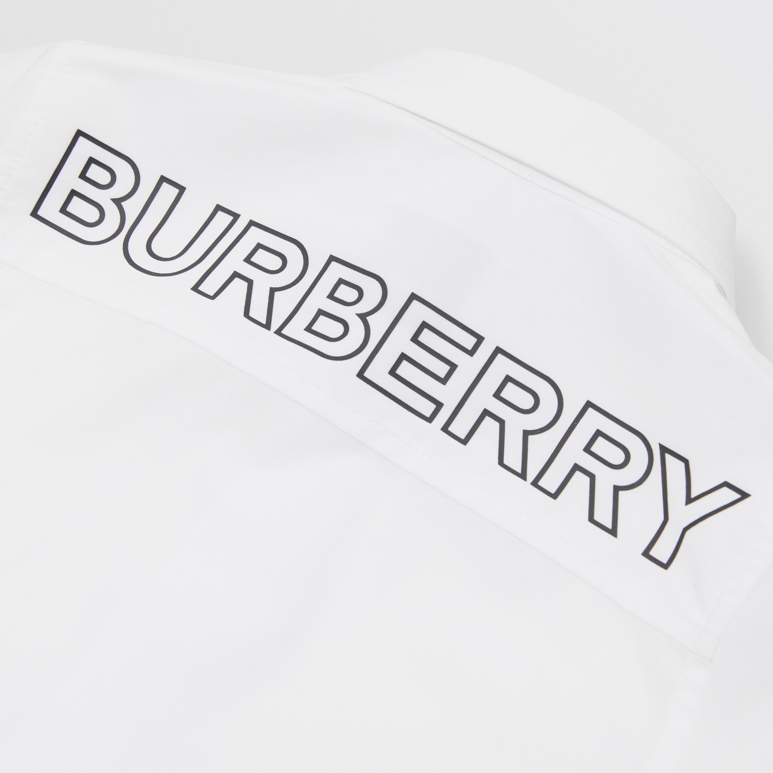 Short-sleeve Logo Print Stretch Cotton Shirt in White - Children | Burberry® Official - 2
