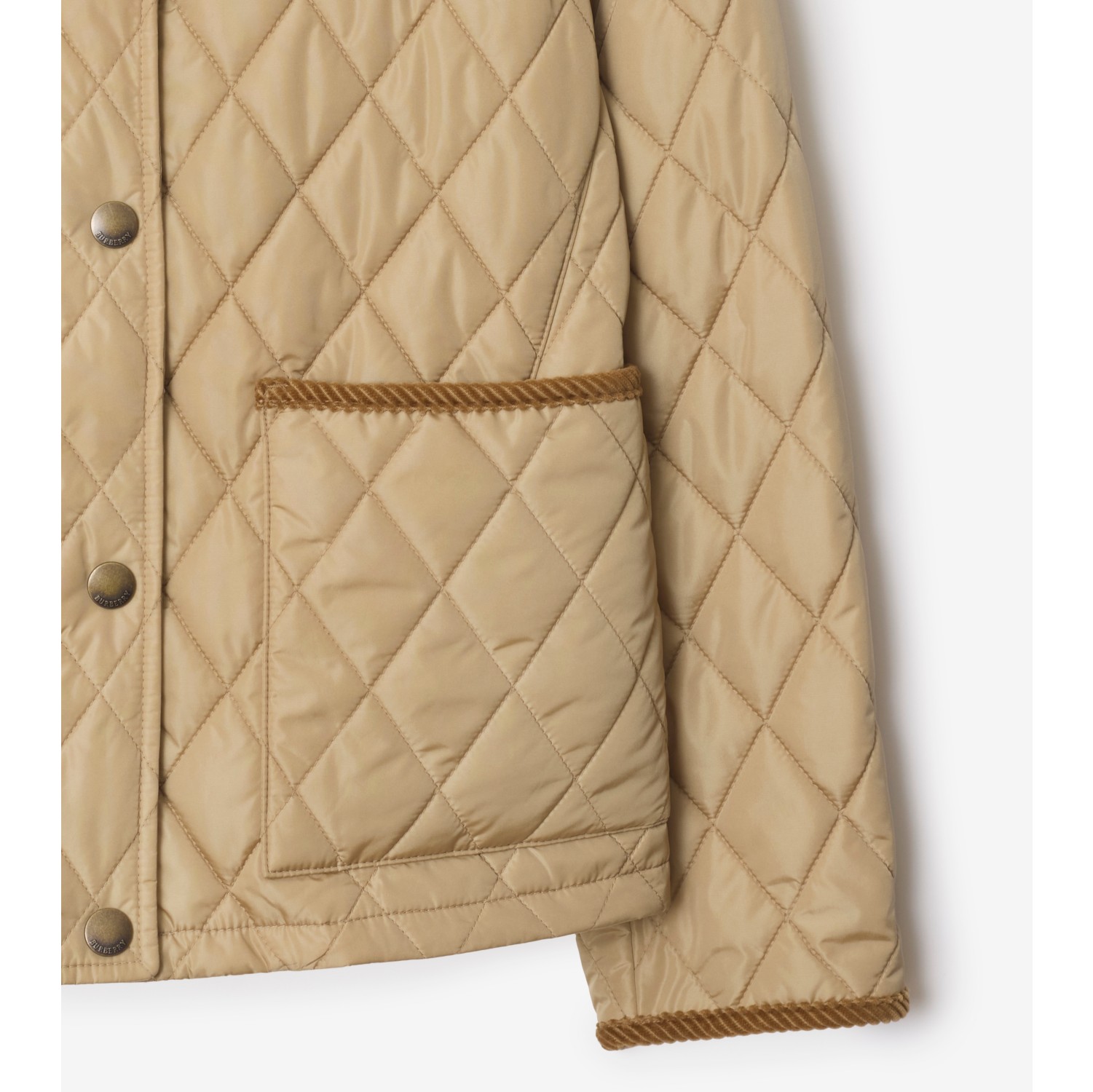 Quilted Nylon Jacket in Flax/sand - Women | Burberry® Official