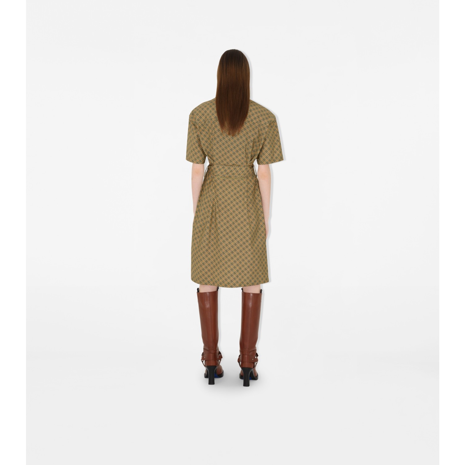 Check Cotton Shirt Dress