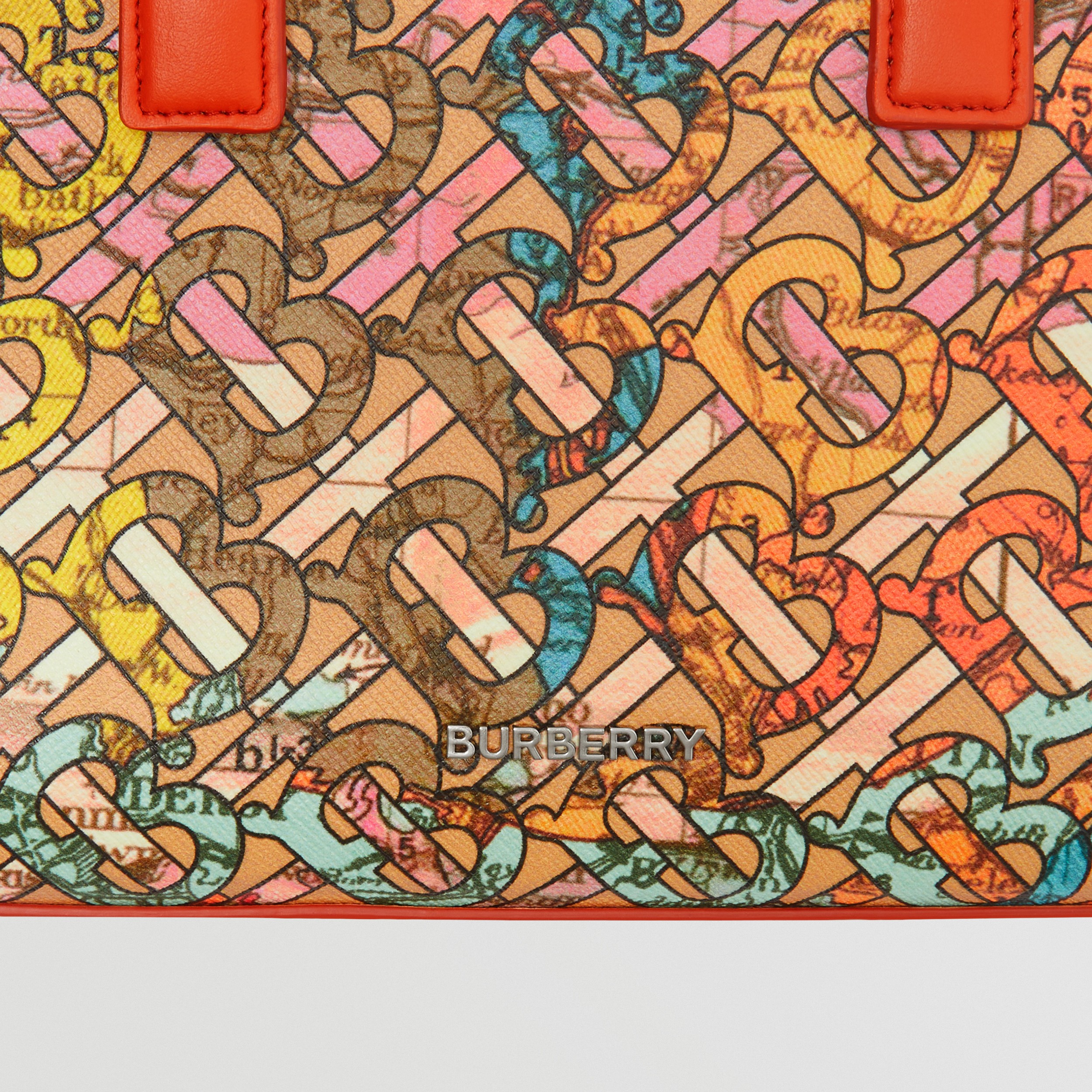 Mini cabas en cuir et tissu à imprimé carte Monogram (Multicolore) - Homme | Site officiel Burberry® - 2