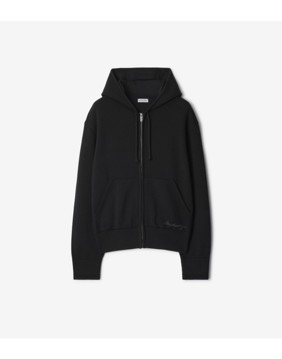 Hoodie zippé en laine mélangée