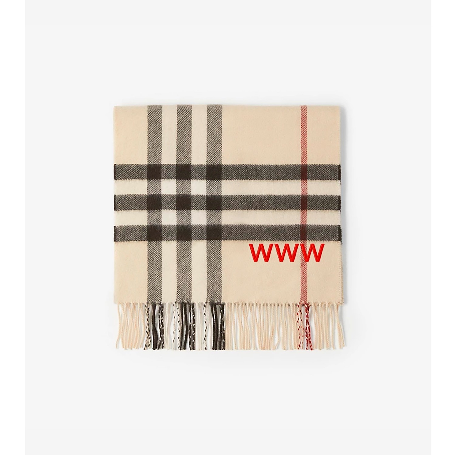 Burberry Check Cashmere Scarf in Stone | Burberry® Official