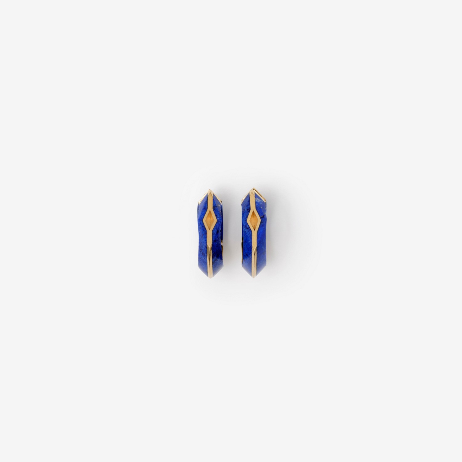 Lapis Small Hollow Hoop Earrings in Gold/blue | Burberry® Official