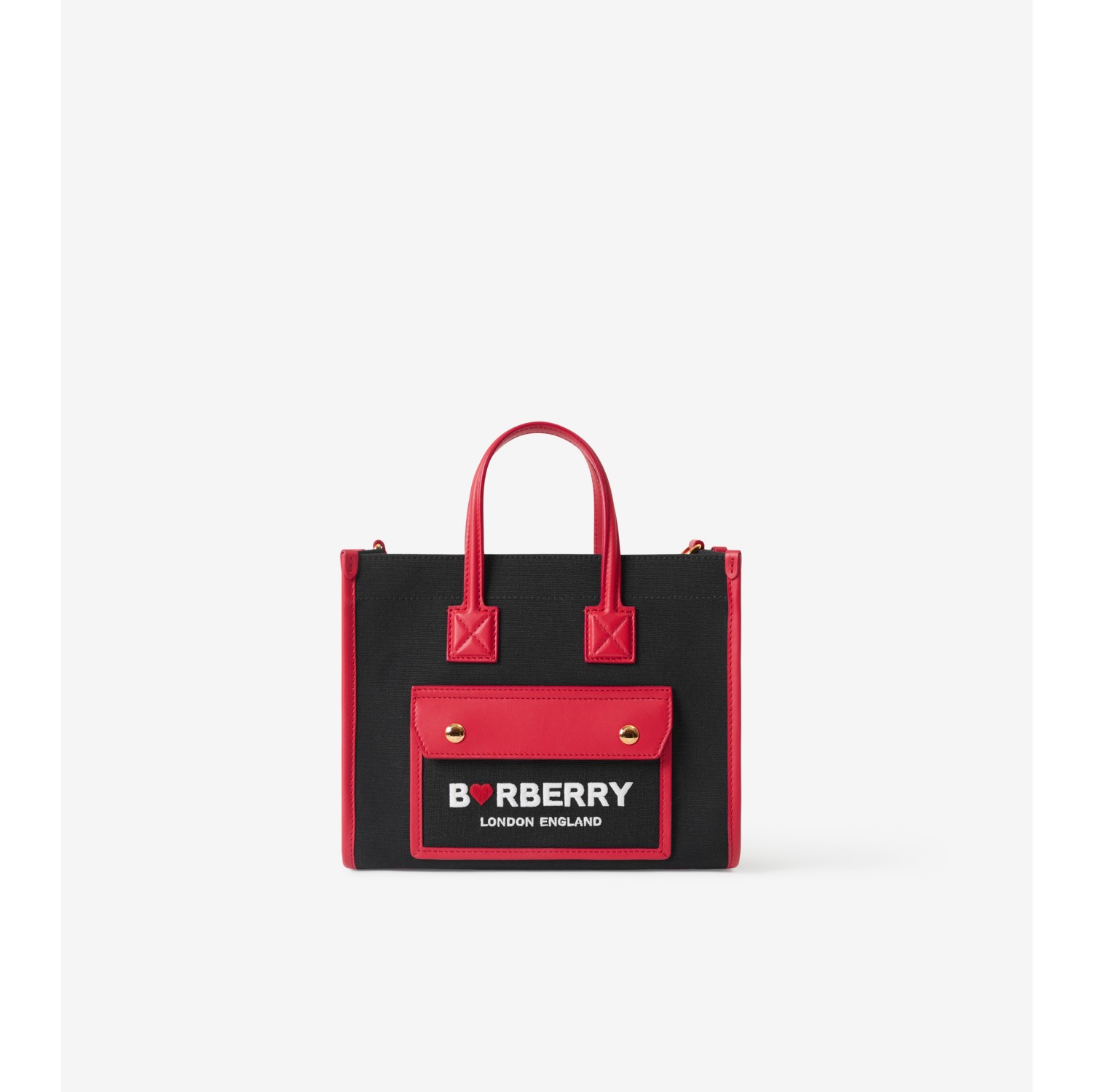 Mini Lettering Embroidered Canvas Tote Bag