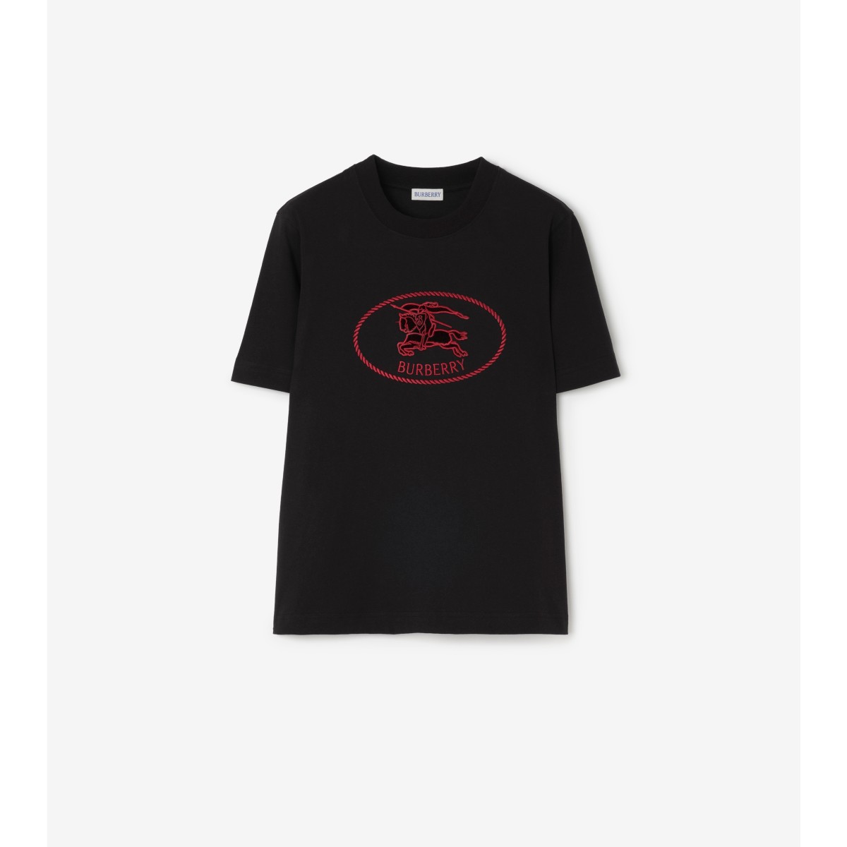  Embroidered Knight Stamp Cotton T-shirt