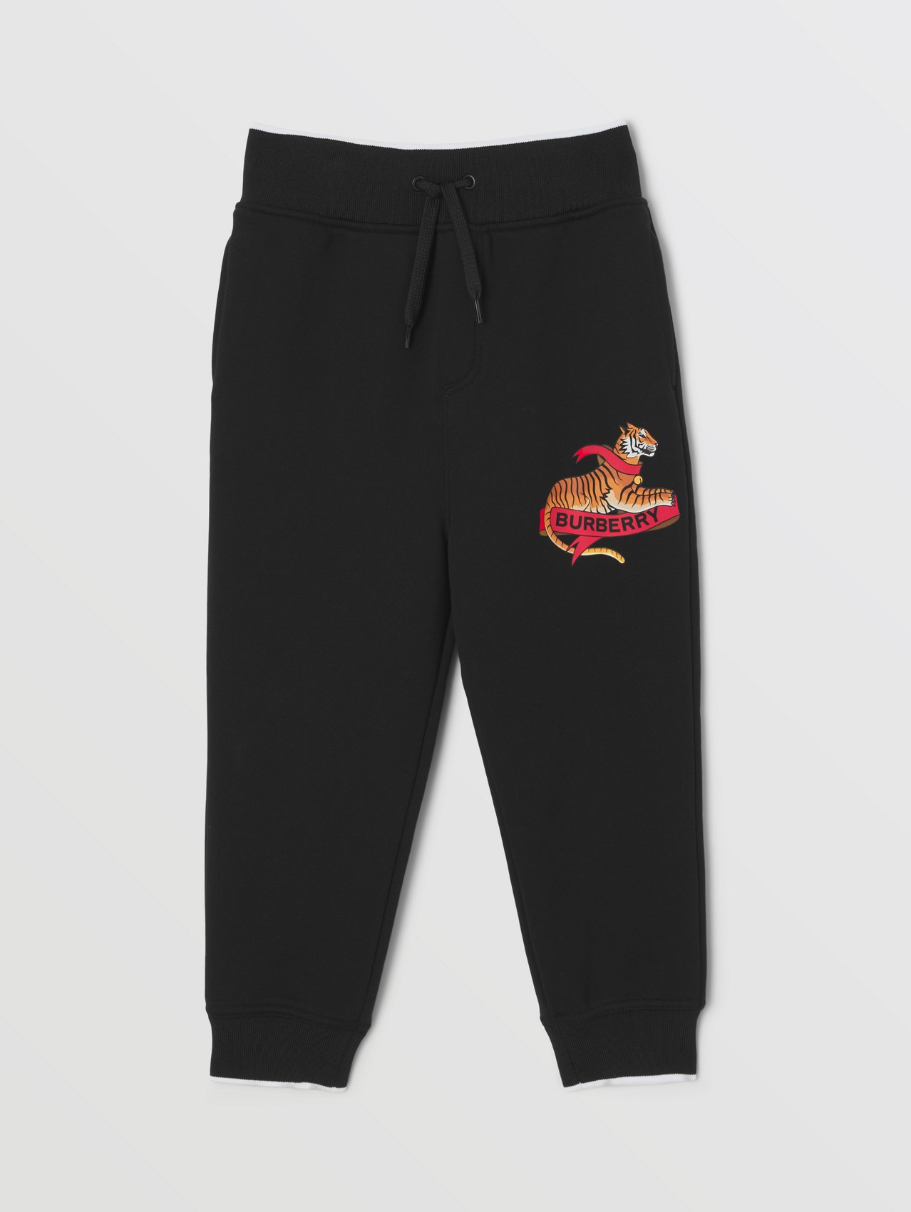 Tiger Graphic Cotton Jogging Pants in Black