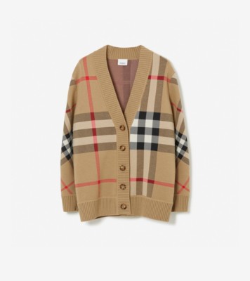 チェック ウールブレンド カーディガン (アーカイブベージュ) - ウィメンズ, ウール | Burberry®公式サイト