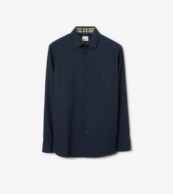 Burberry contrast button stretch cheap cotton shirt