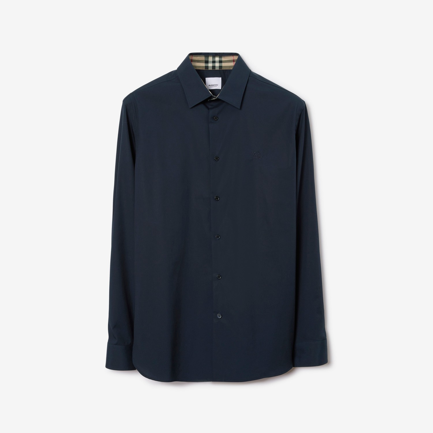 Camisa de algodão stretch com estampa EKD (Azul-marinho) - Homens | Burberry® oficial