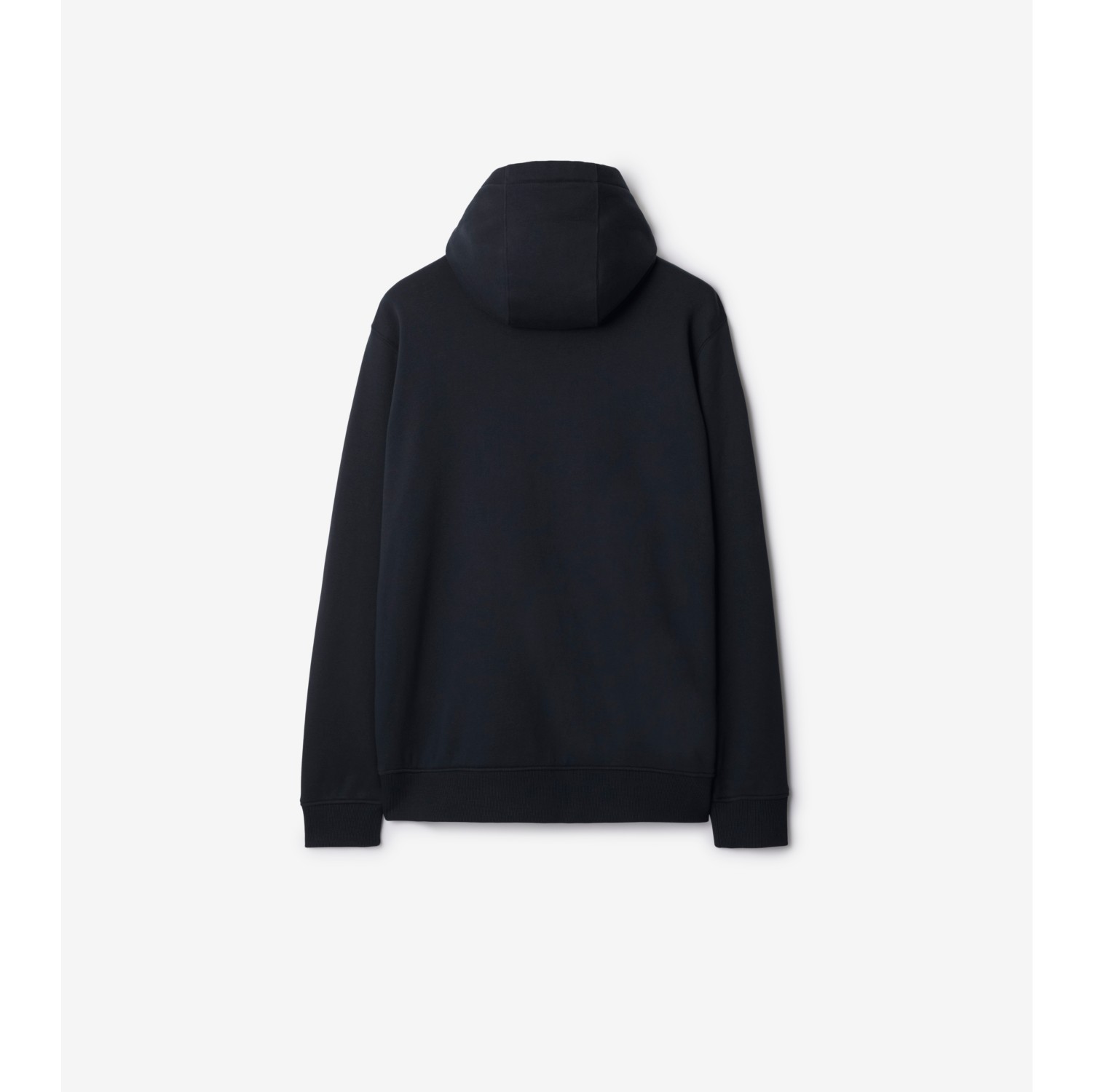 Cotton Zip Hoodie in Navy Black Men Burberry Official