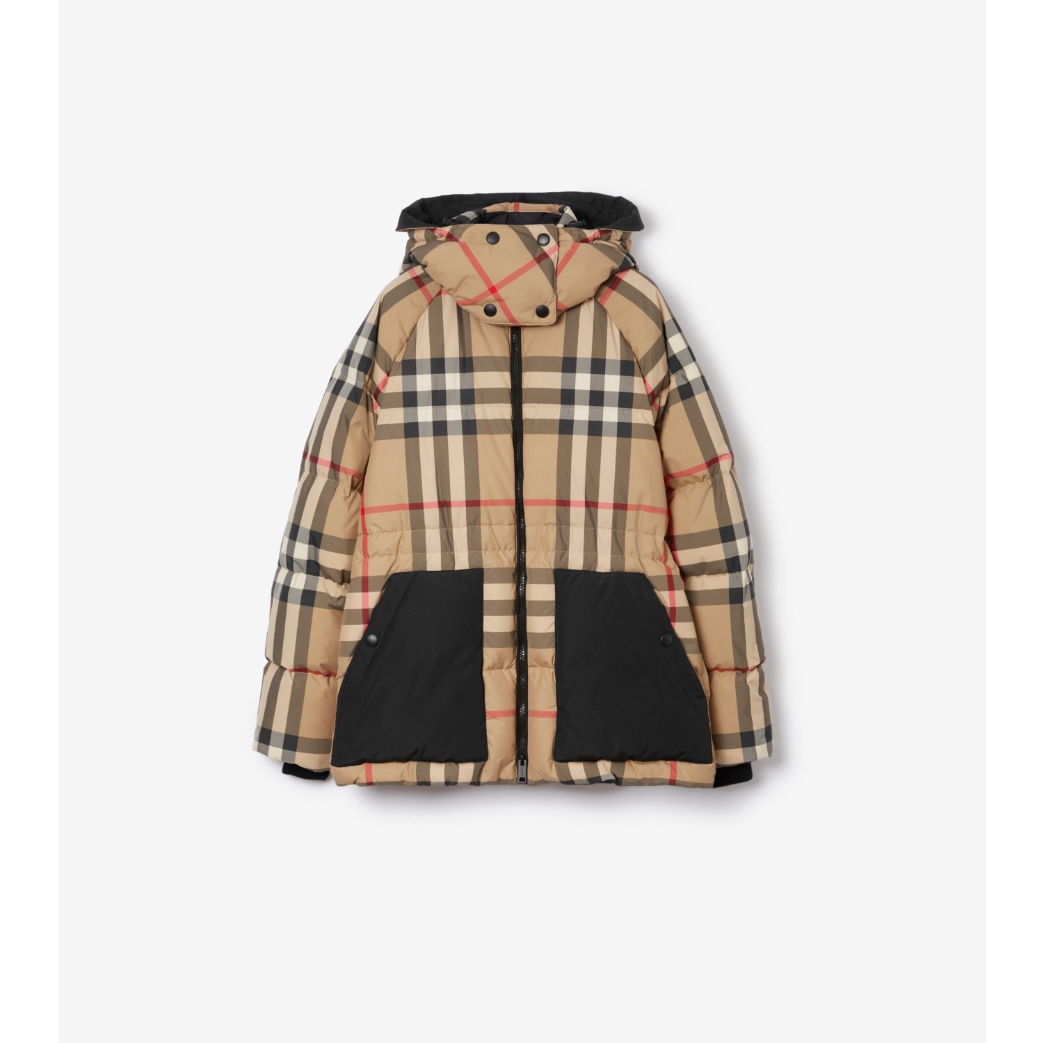 BURBERRY ☆チェック フーデッド パデッドジャケット - アウター 