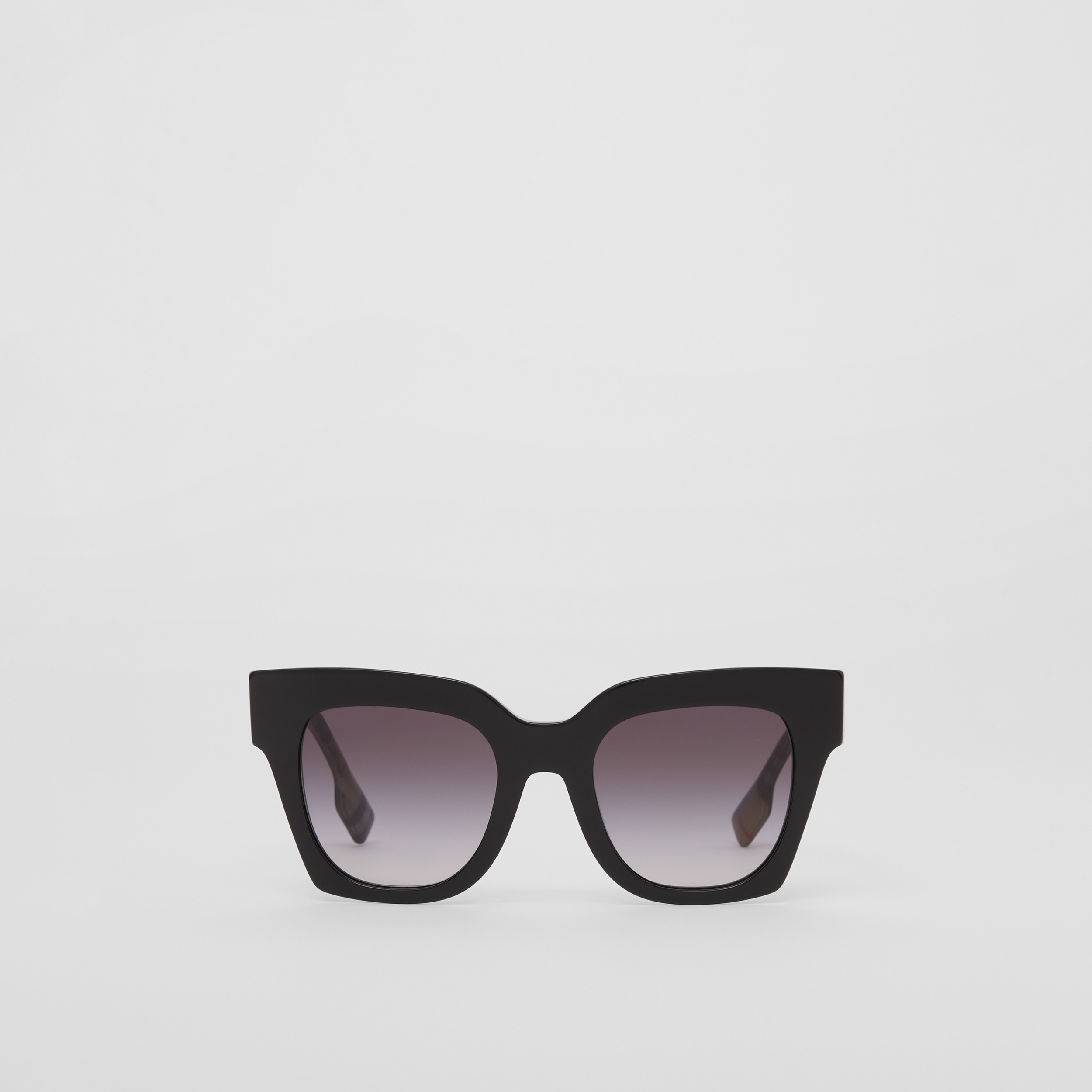 Bio-acetate Square Frame Sunglasses in Black/beige - Women | Burberry® Official