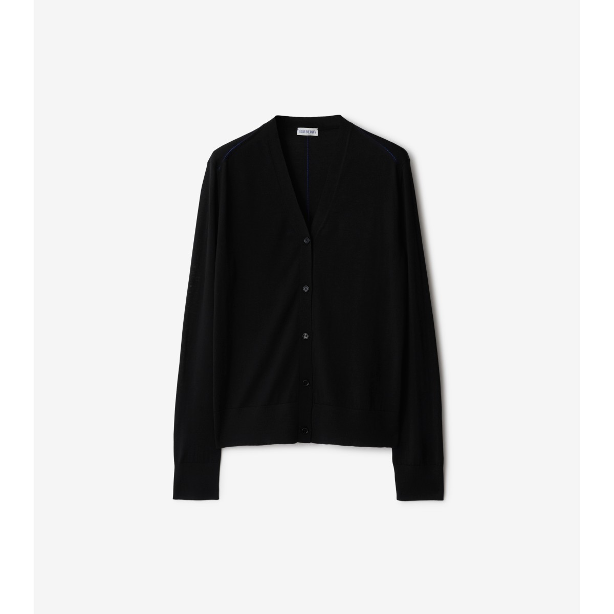 Shop Burberry Wool Cardigan In Black