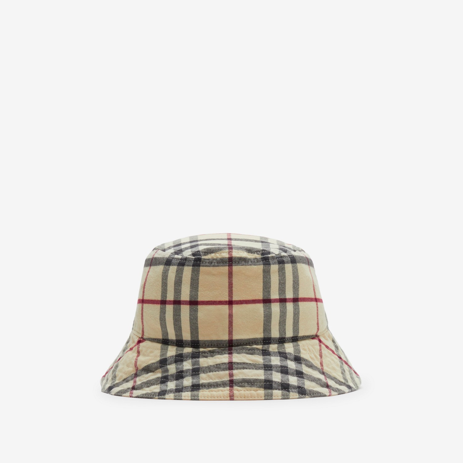 格纹棉质渔夫帽 (石色) | Burberry® 博柏利官网