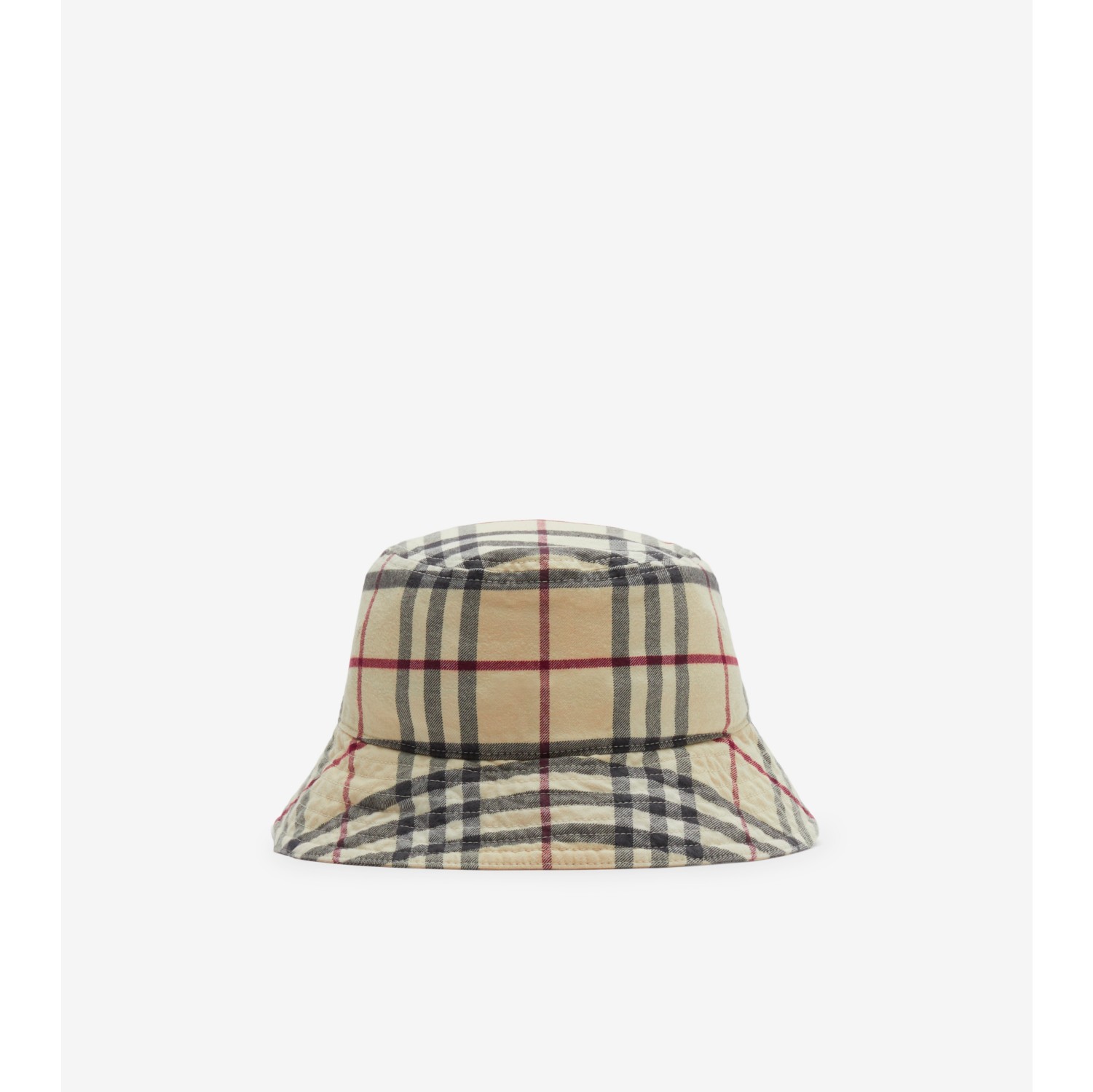 チェック コットン バケットハット (ストーン) | Burberry®公式サイト