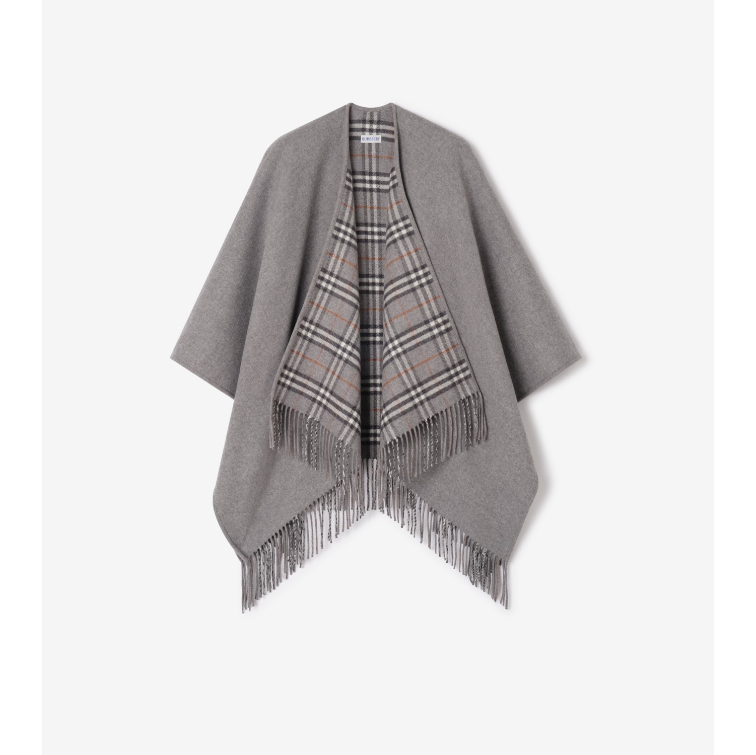 Cape réversible en laine Check