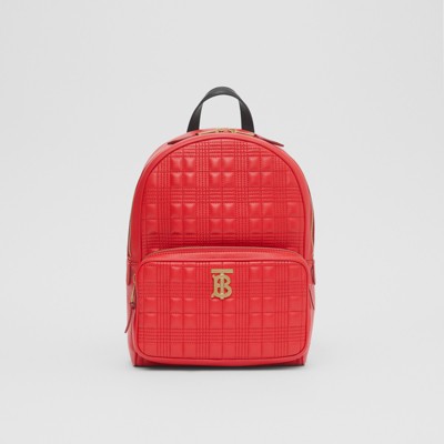 Quilted Lambskin Backpack in Bright Red 