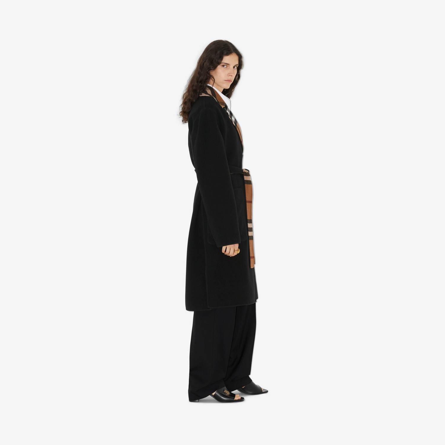 Cappotto reversibile in lana con motivo tartan (Marrone Betulla) - Donna | Sito ufficiale Burberry®