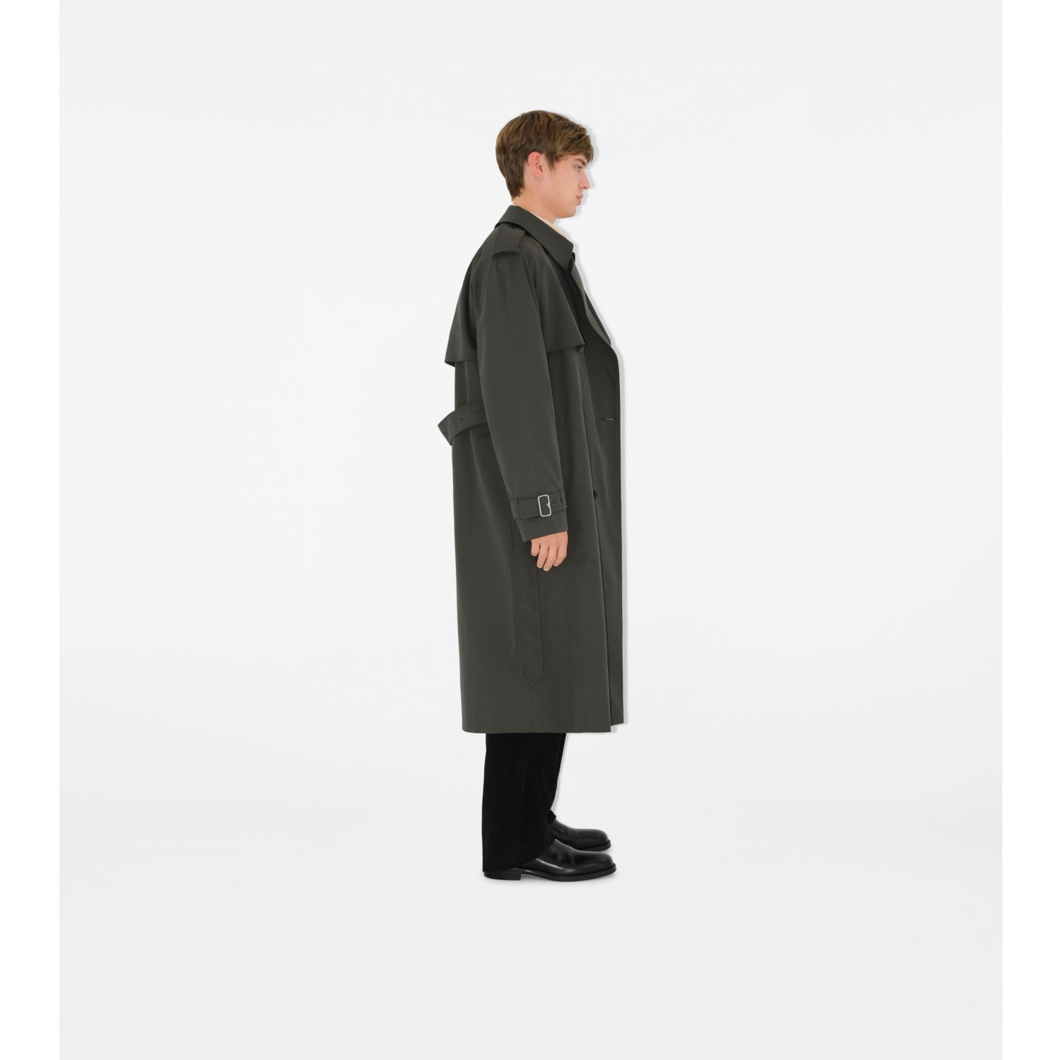 Trench long en gabardine