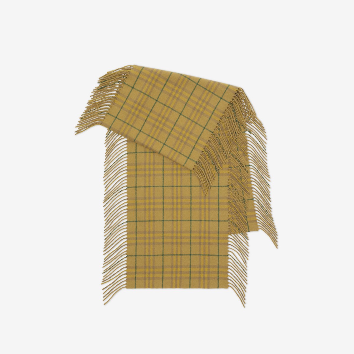 Burberry Check Cashmere Happy Scarf In Gold