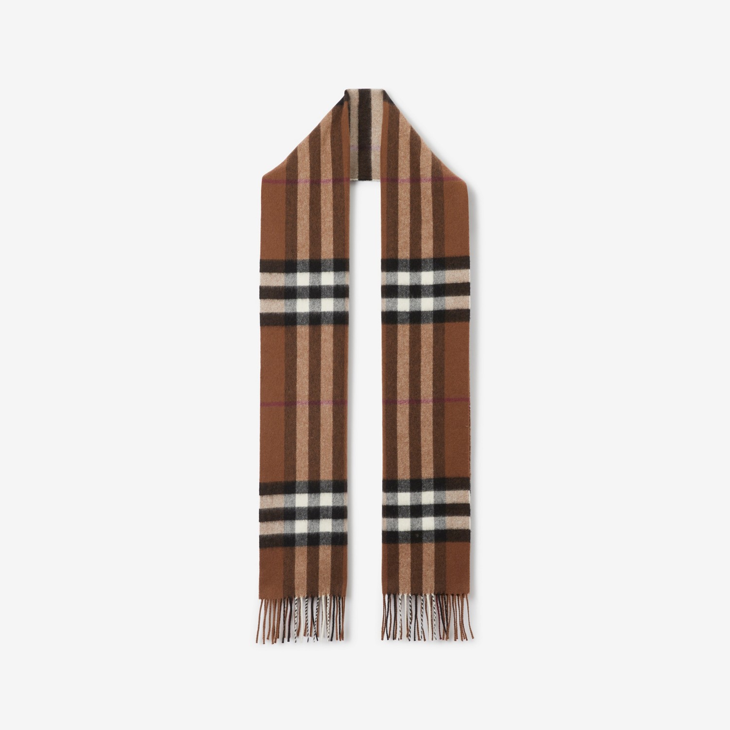 Burberry 格纹羊绒围巾 (桦木棕) | Burberry® 博柏利官网
