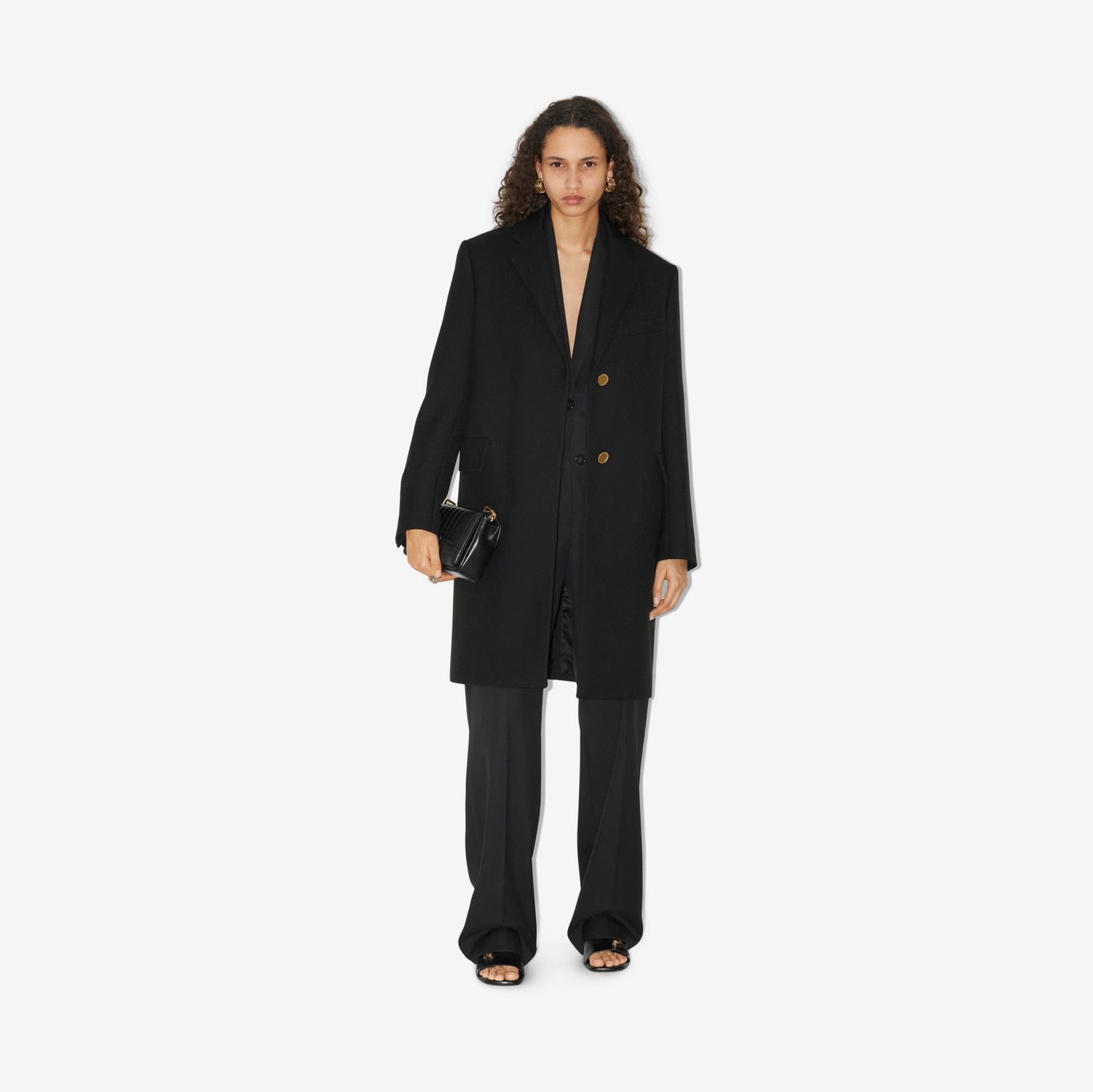 Eleganter Mantel aus technischer Wolle (Schwarz) - Damen | Burberry®