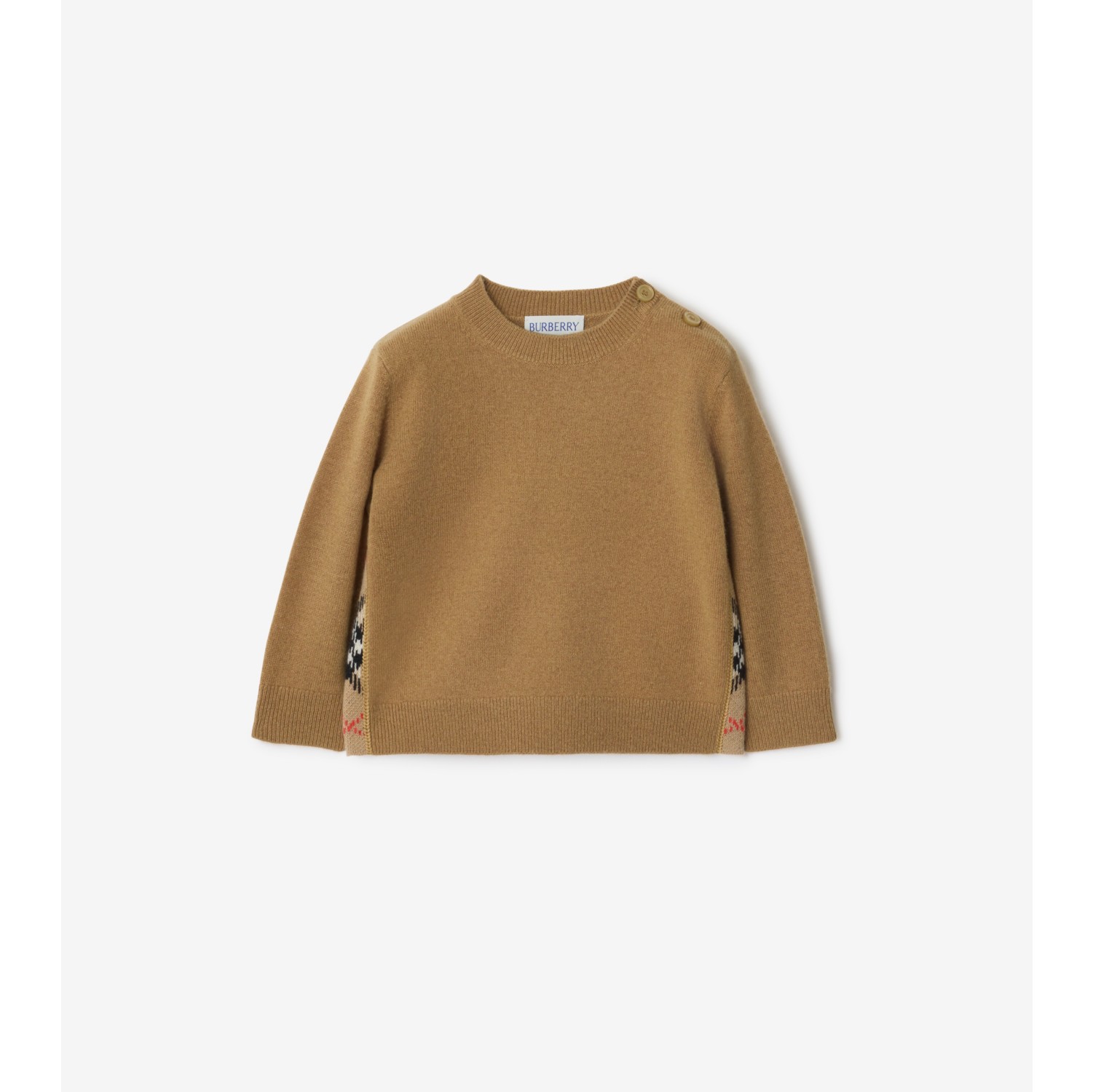Check Patch Wool Cashmere Sweater