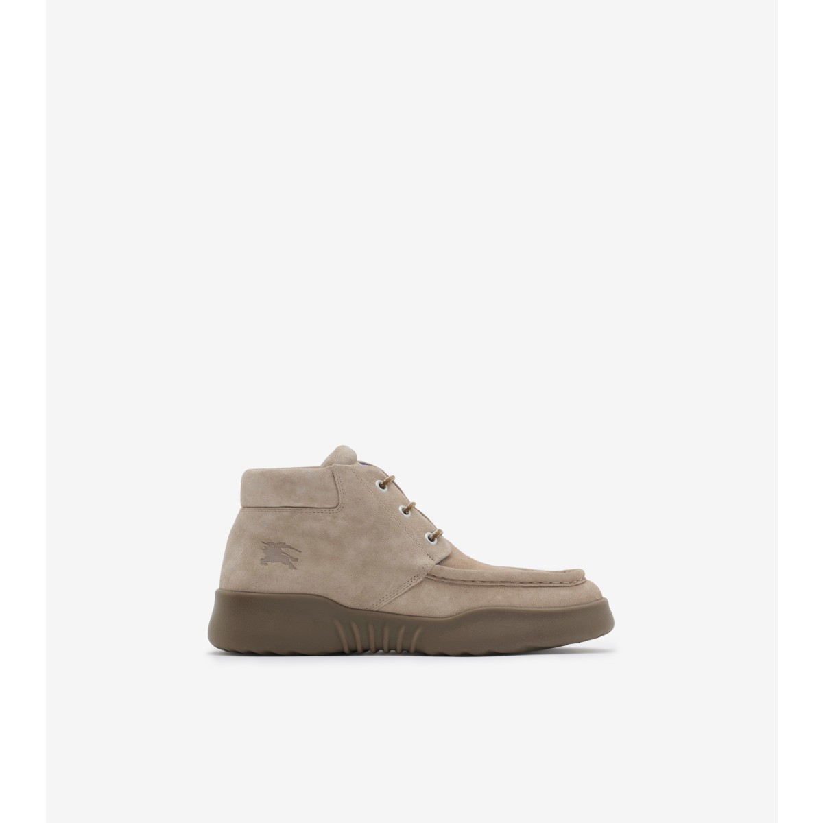 Shop Burberry Suede Log Boots In Hunter