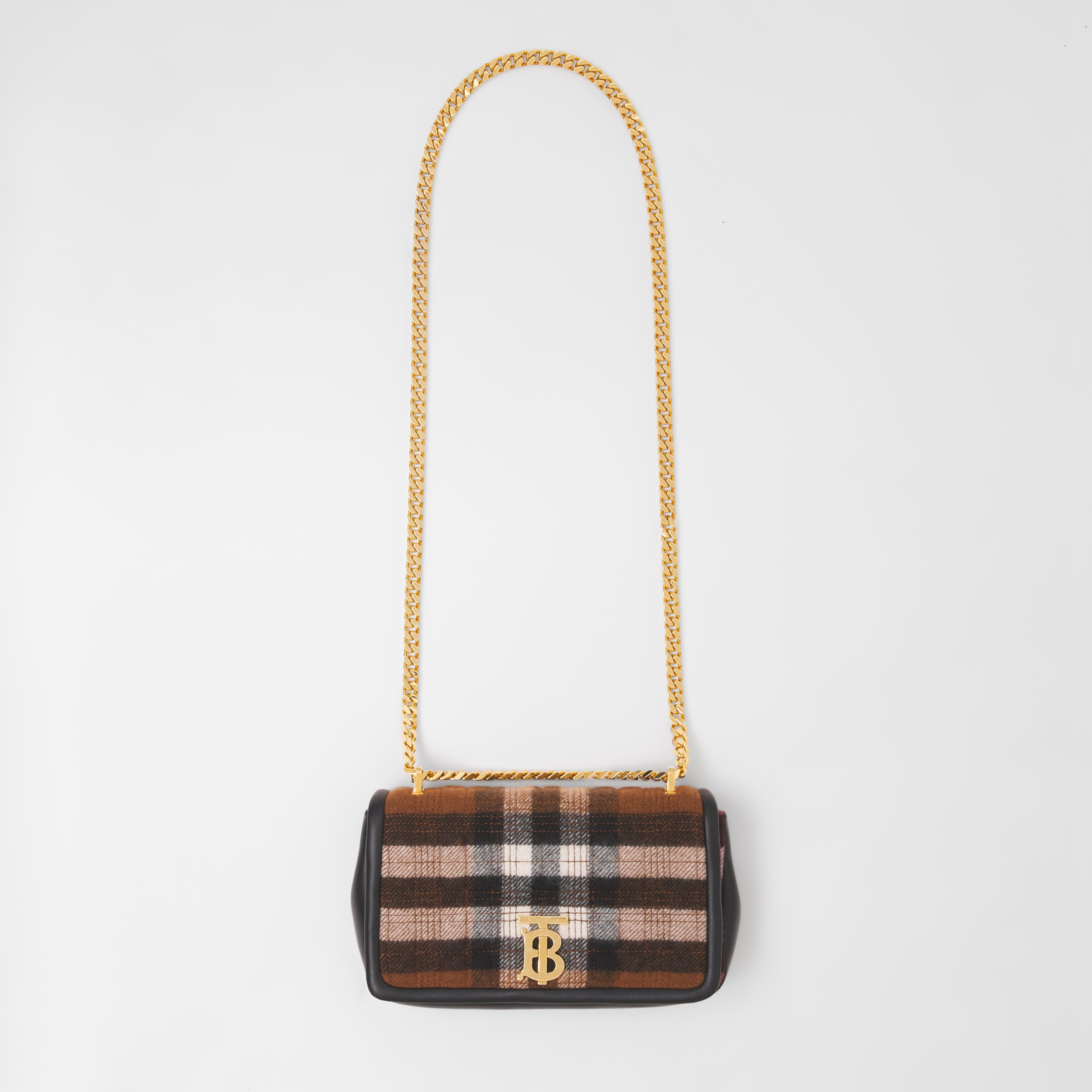 Small Quilted Check Cashmere Lola Bag in Black - Women | Burberry ...